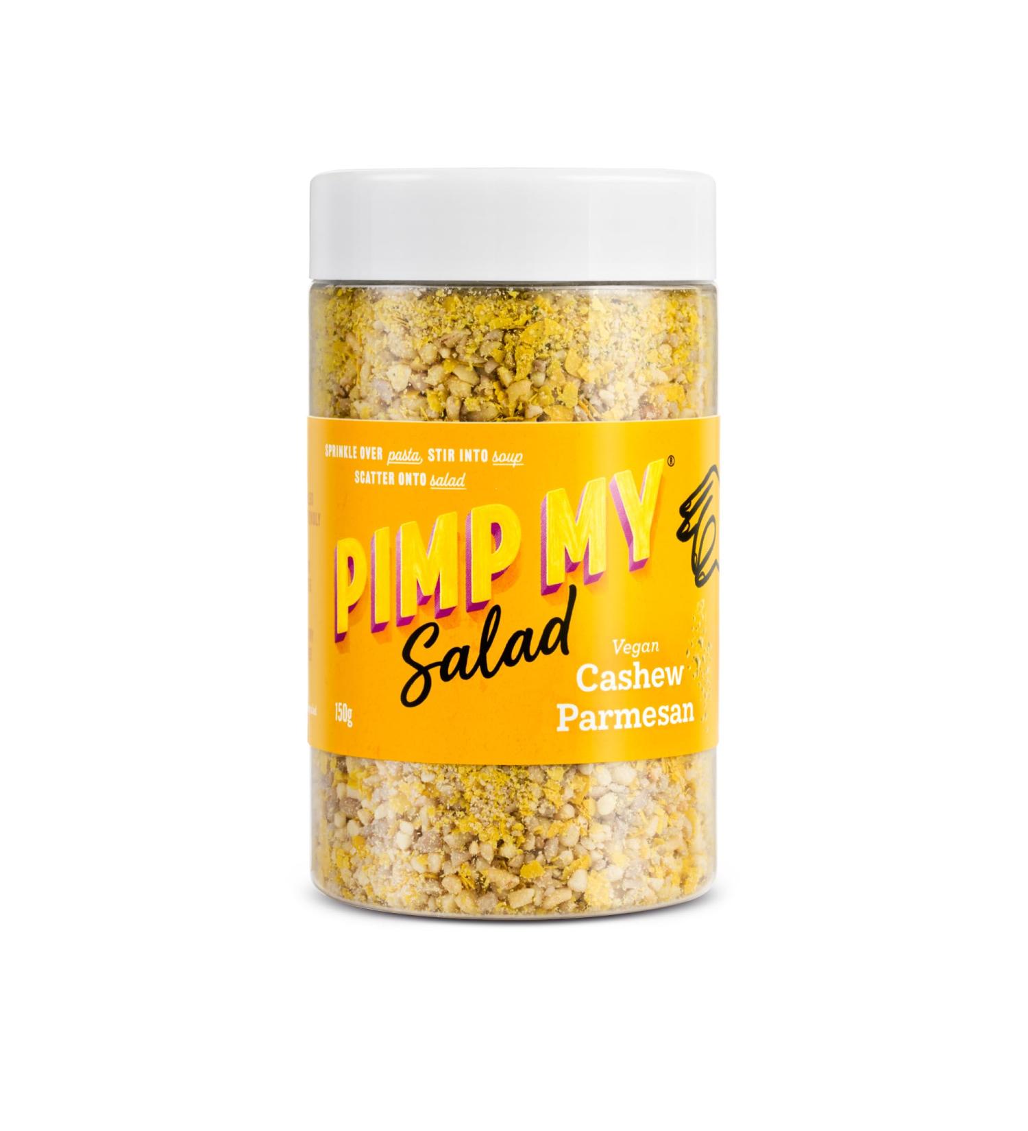 Pimp My Salad - Vegan Cashew Parmesan (150 g) Cheese Alternative Made from Blended Cashew Nuts Sunflower Seeds Nutritional Yeast Himalayan Pink Salt & Lemon Peel Gluten & Dairy Free Vegetarian - Buy Online on SooperMarket.com