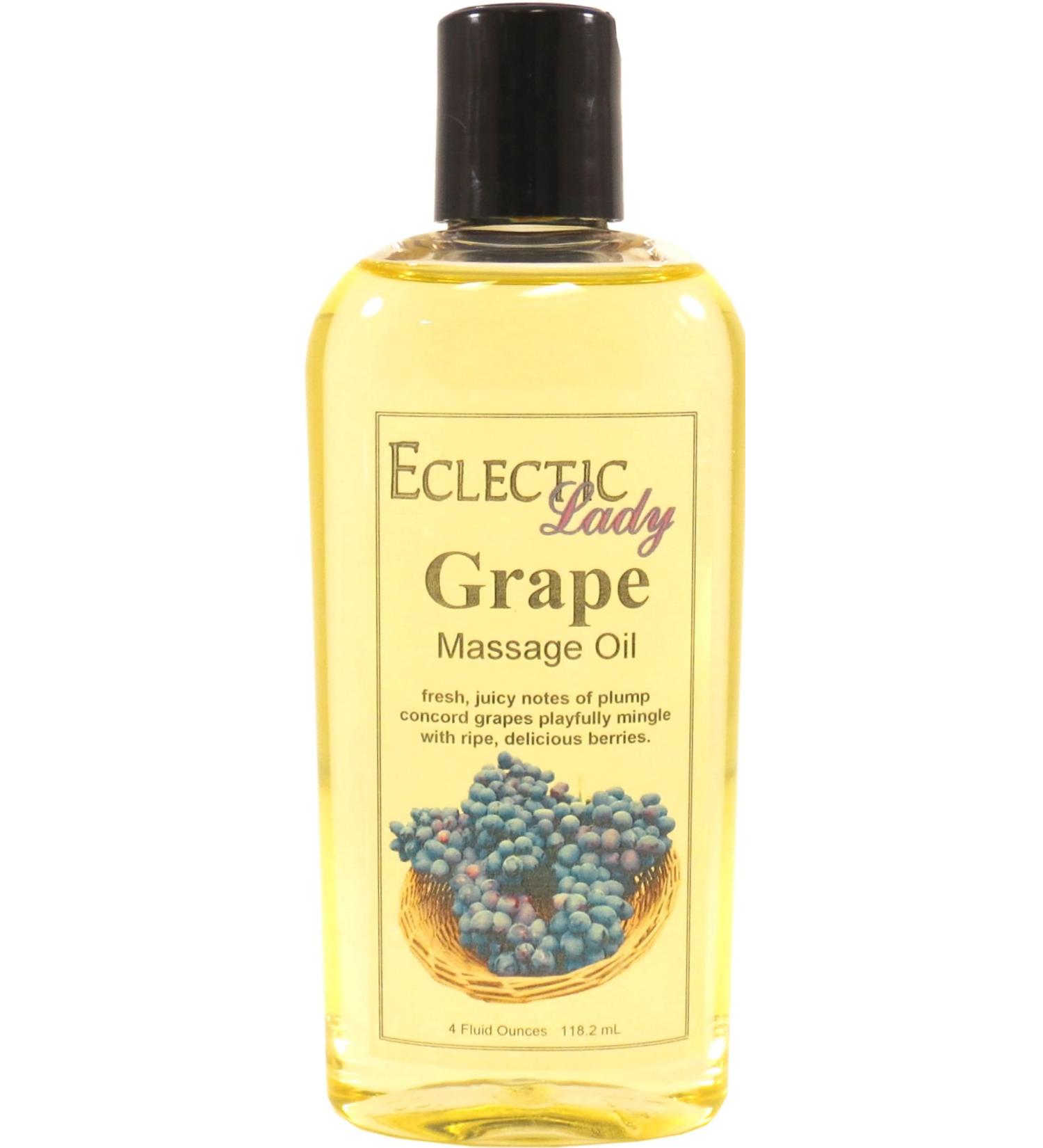 Buy Grape Massage Oil 4 oz - Sweet Almond & Jojoba Preservative Free - Ideal for Aromatherapy & Relaxation - Buy Online on SooperMarket.com