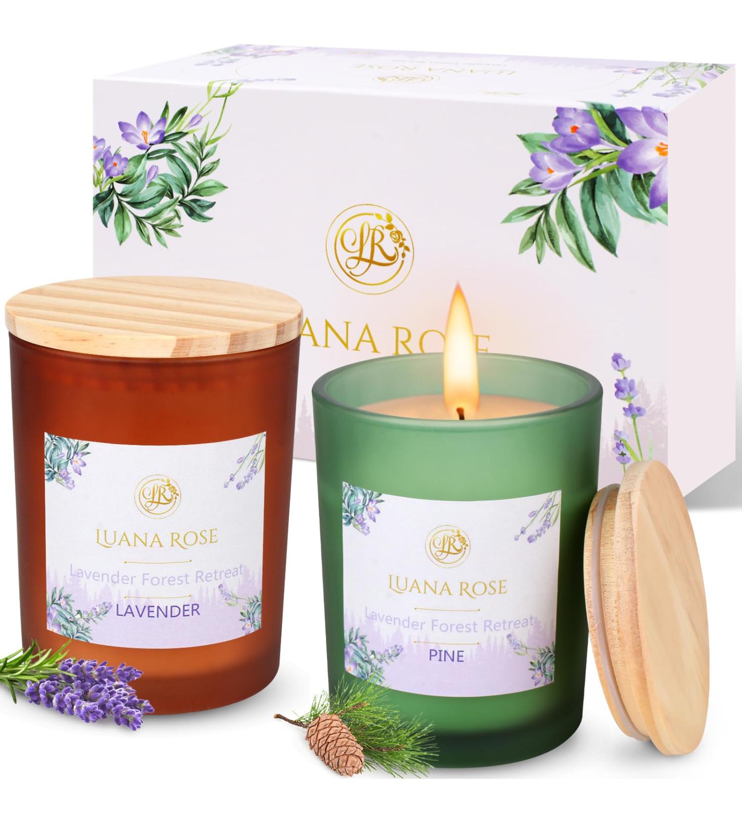 Luana Rose Scented Candles Gift Set 2x200g Natural Soy Wax Aromatherapy - Long-lasting Fragrance with Essential Oils - Perfect High-Quality Gifts for Women - Buy Online on SooperMarket.com