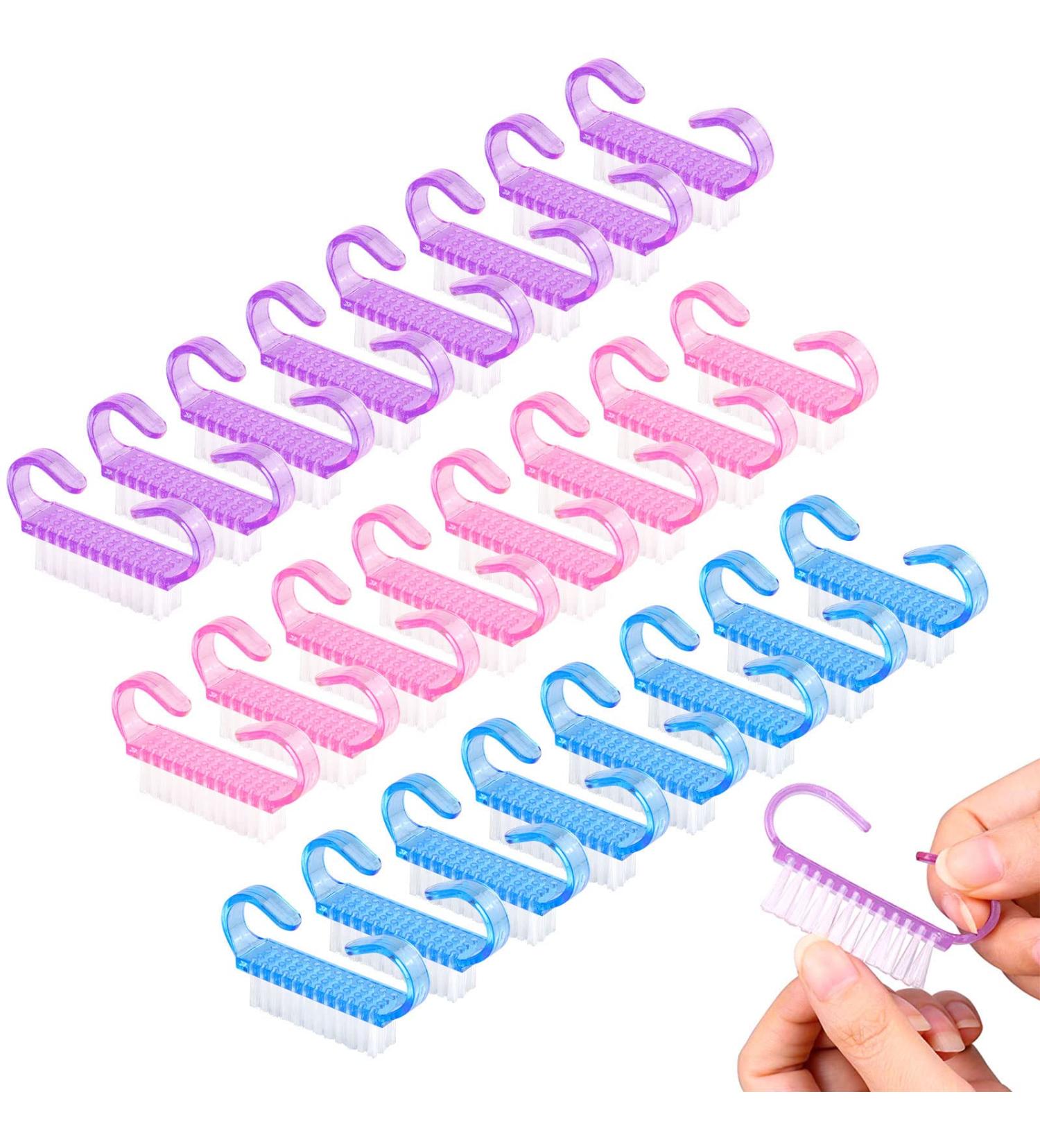 RETON 24 Pcs Handle Grip Nail Brush - Fingernail Scrub Cleaning Brushes for Toes and Nails - Pedicure Manicure Brush for Women Men Girls - Multicolor - Buy Online on SooperMarket.com