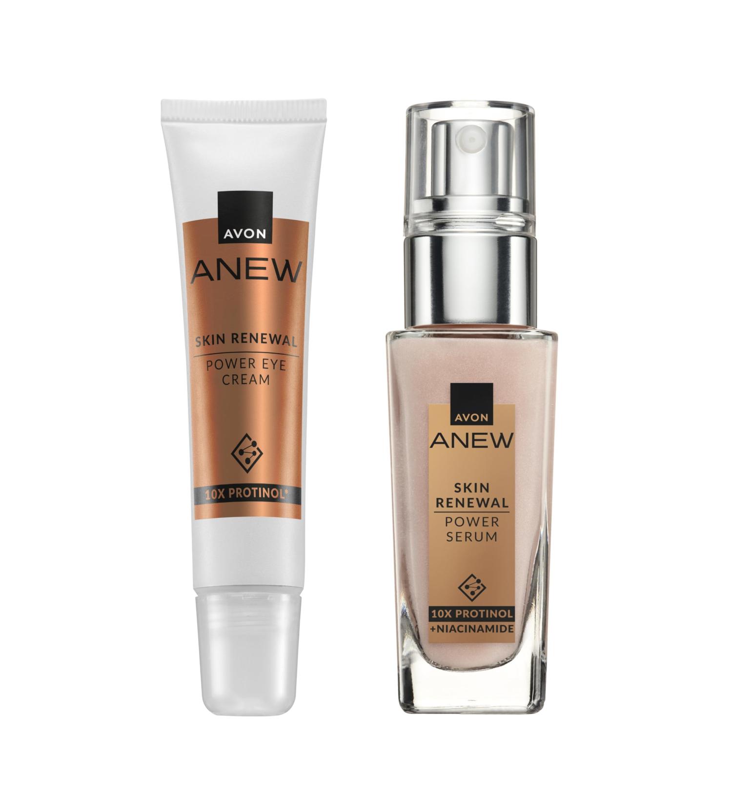 Avon Power Serum + Power Eye Duo Set Formulated with Protinol Technology For Firmer Looking Skin 7 Powerful Skin Benefits Cruelty Free Power Face Serum + Eye Cream - Buy Online on SooperMarket.com