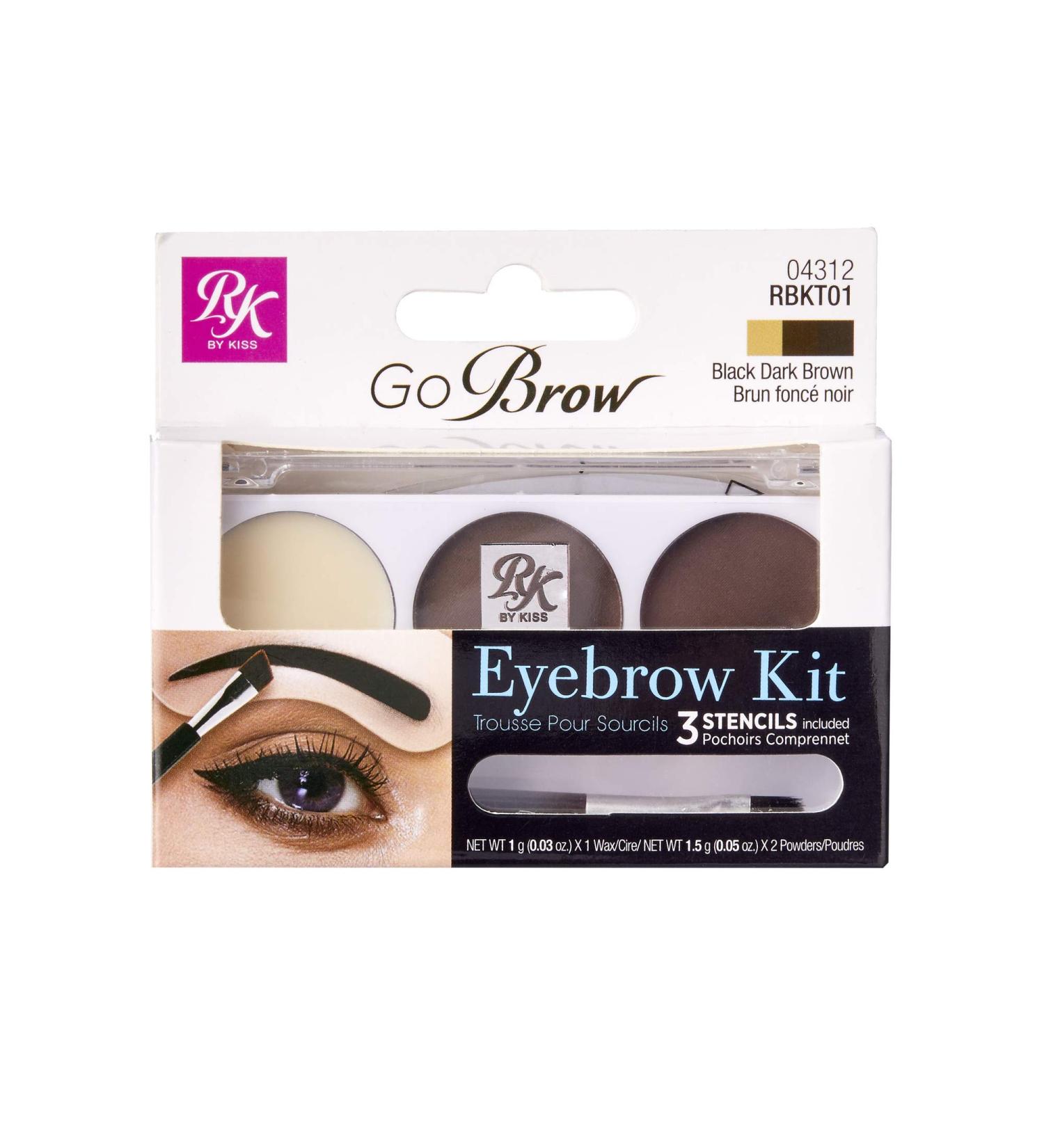 Ruby Kisses Go Brow Eyebrow Kit in Black Dark Brown - Define and Enhance Your Brows - Buy Online on SooperMarket.com