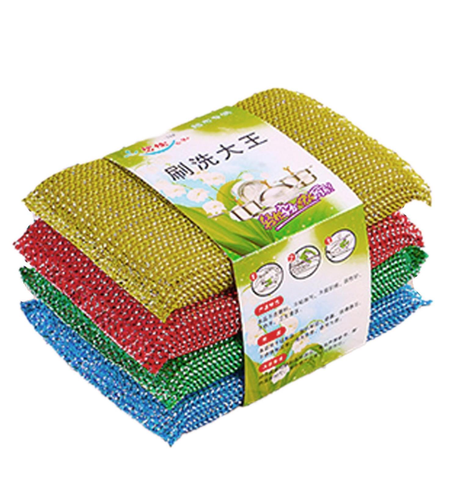 4Pcs/Set Flexible Cleaning Sponge Wide Application Printed Portable Multifunctional Pot Cleaner for Home Pot Cleaner - Buy Online on SooperMarket.com