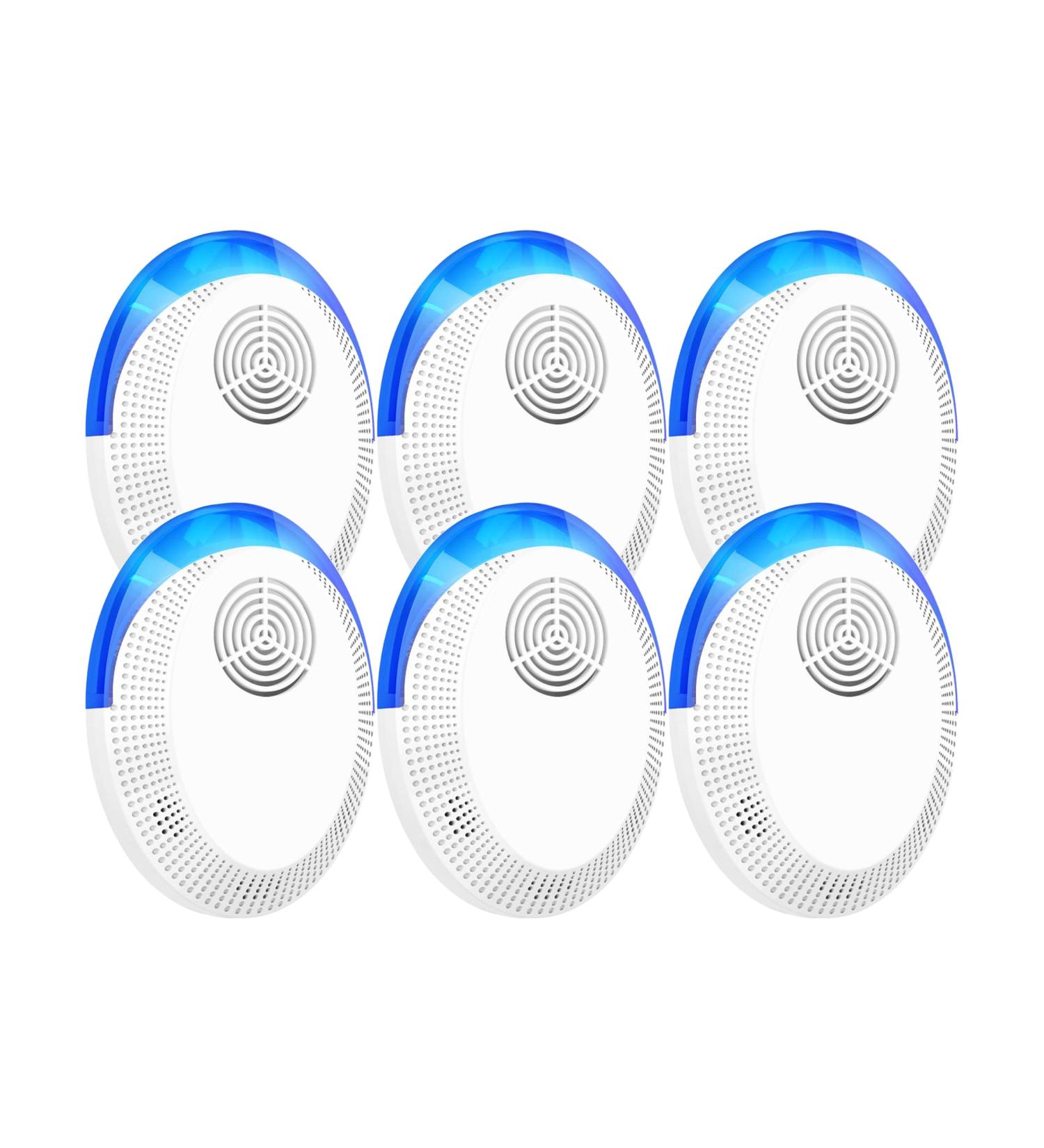 Okutani Ultrasonic Pest Repeller 6 Pack - Indoor Electronic Pest Control for Spiders, Roaches, Insects, Rodents - Mouse Repellent Plugin for Home - White - Buy Online on SooperMarket.com