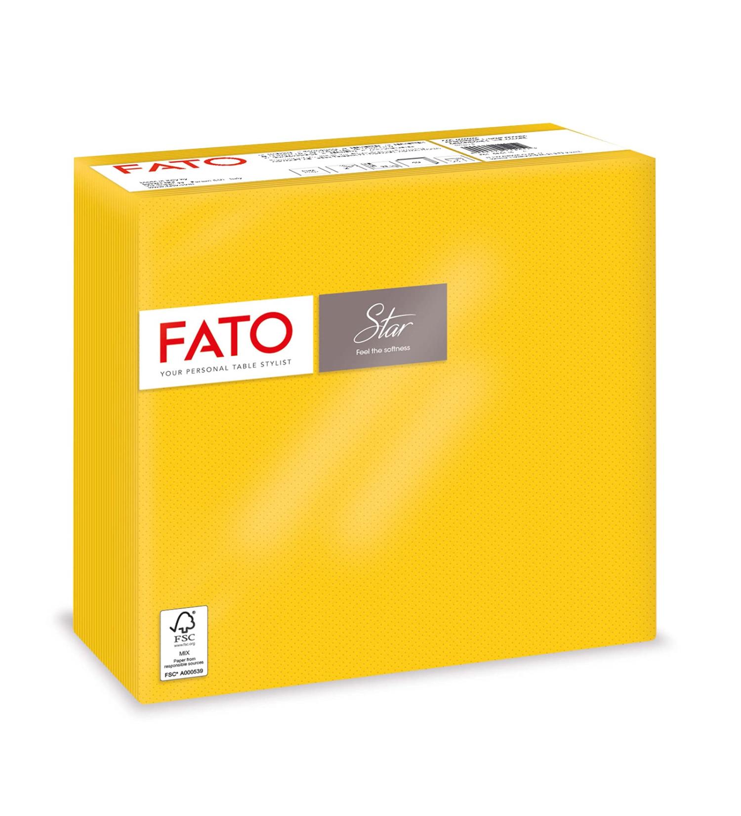 FATO Disposable Paper Napkins - Soft Gentle 40 Pack Yellow 2-Layer FSC Certified 100% Pure Cellulose - Perfect for Events and Everyday Use - Buy Online on SooperMarket.com