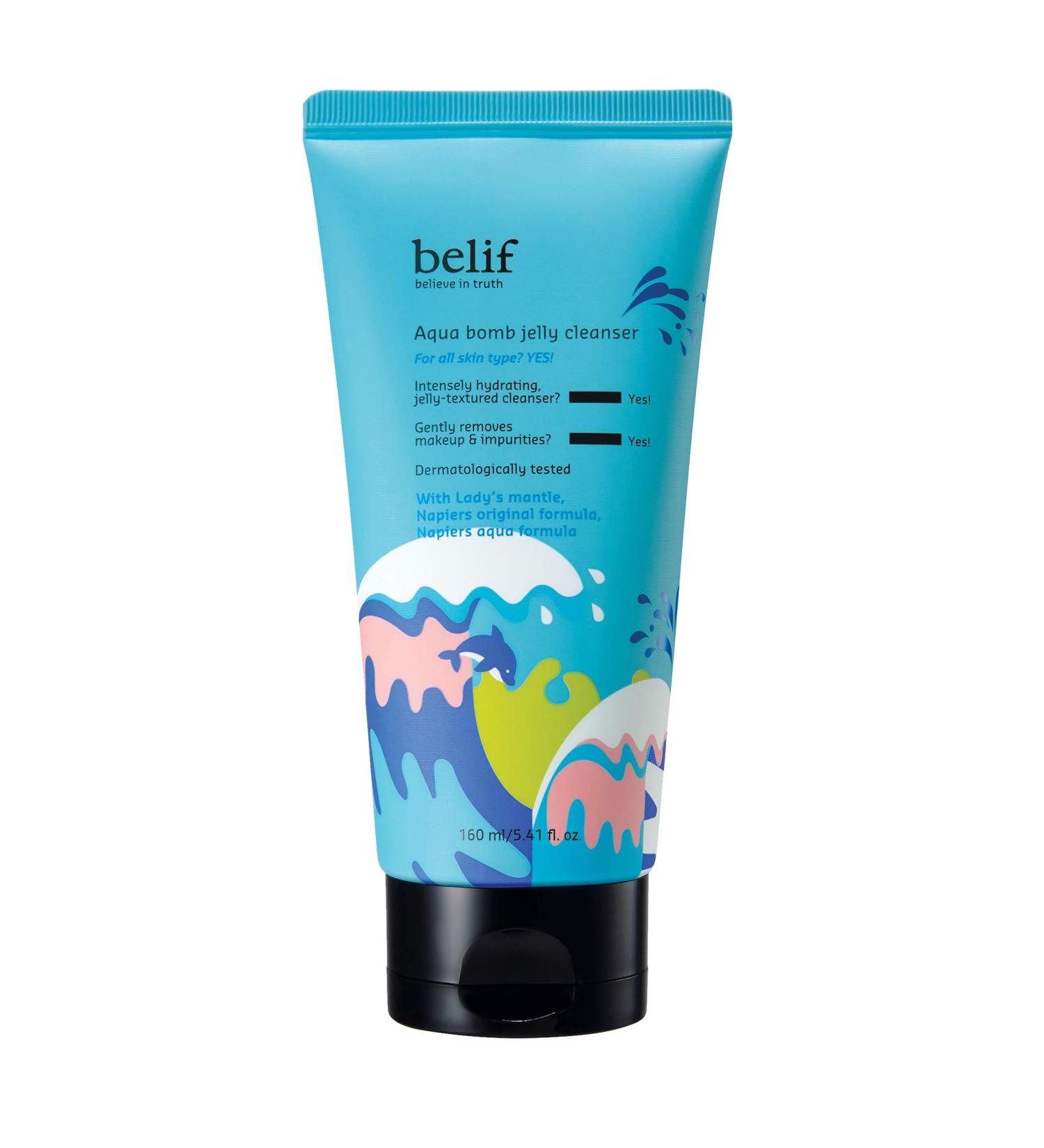 belif Aqua Bomb Jelly Cleanser - Gentle & Effective Clean Beauty | Foaming Makeup Remover | For All Skin Types | 5.41 floz - Buy Online on SooperMarket.com