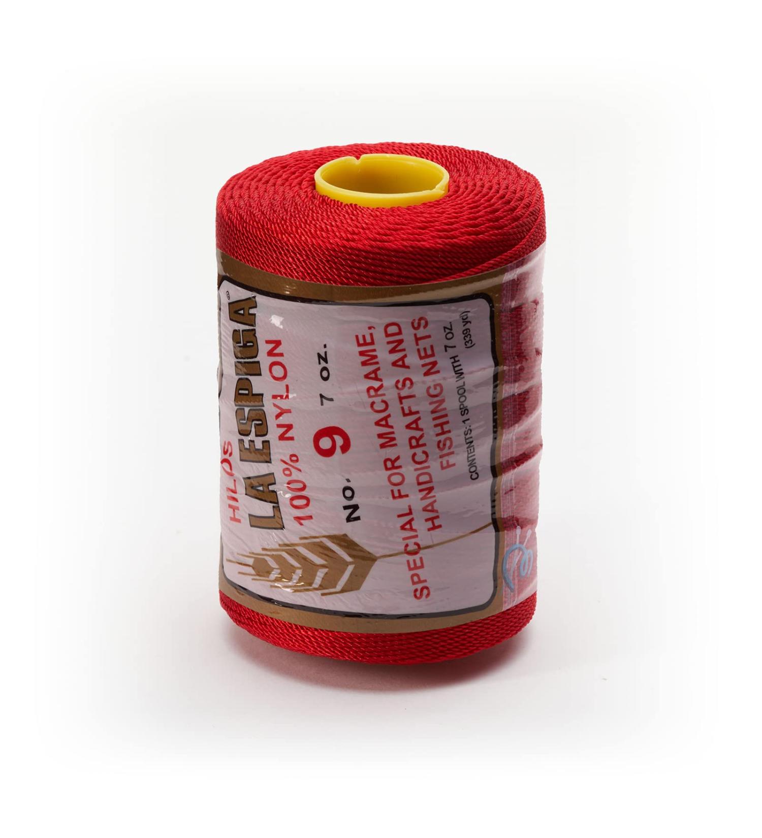Espiga No. 9 - 100% Nylon Omega String Cord for Knitting and Crochet - Red | Durable and Vibrant Yarn Option - Buy Online on SooperMarket.com