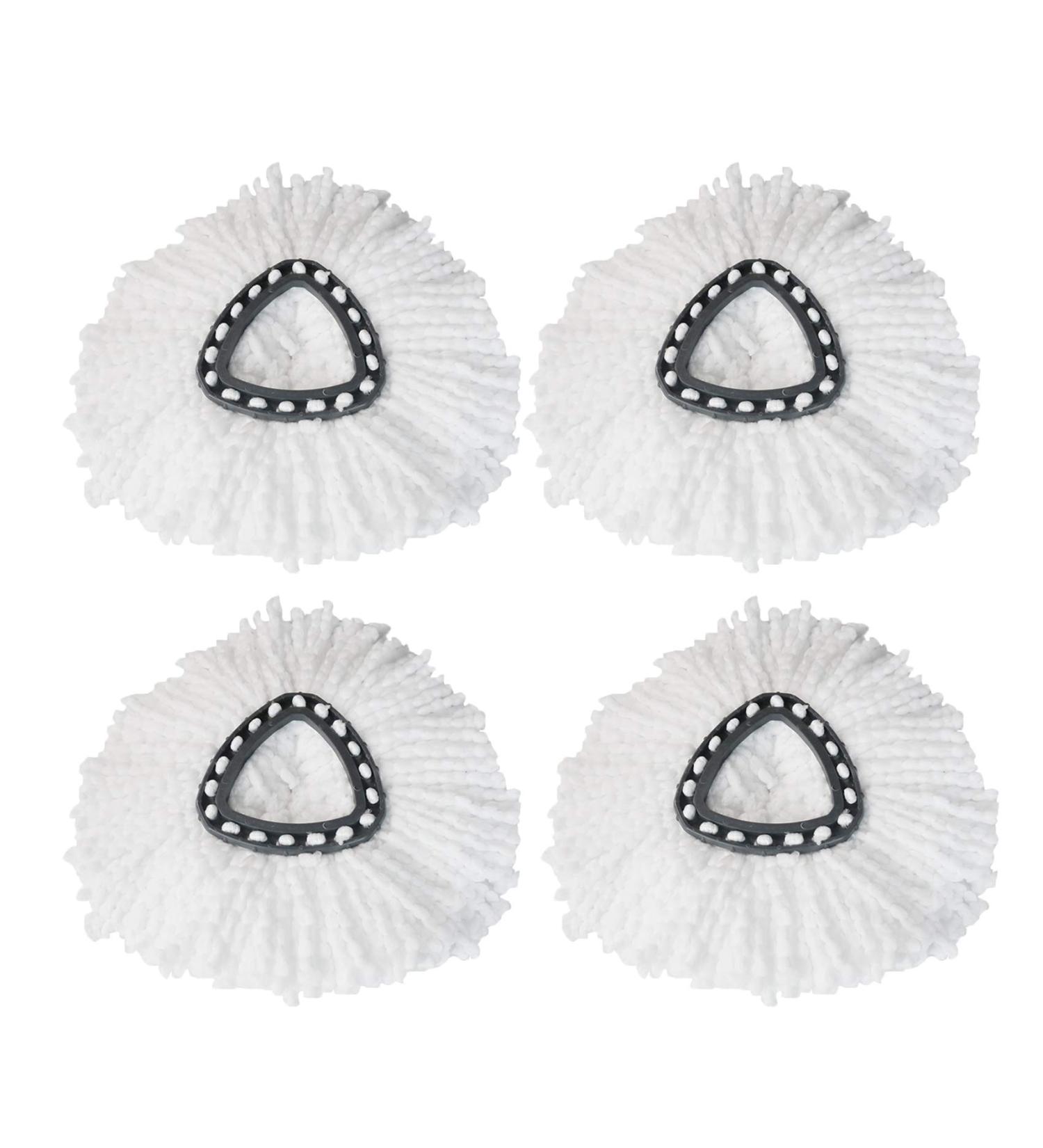 Microfiber Mop Head Refills - Easy Cleaning Spin Mop Replacement Head (4 Pack) - White 4pcs - Buy Online on SooperMarket.com