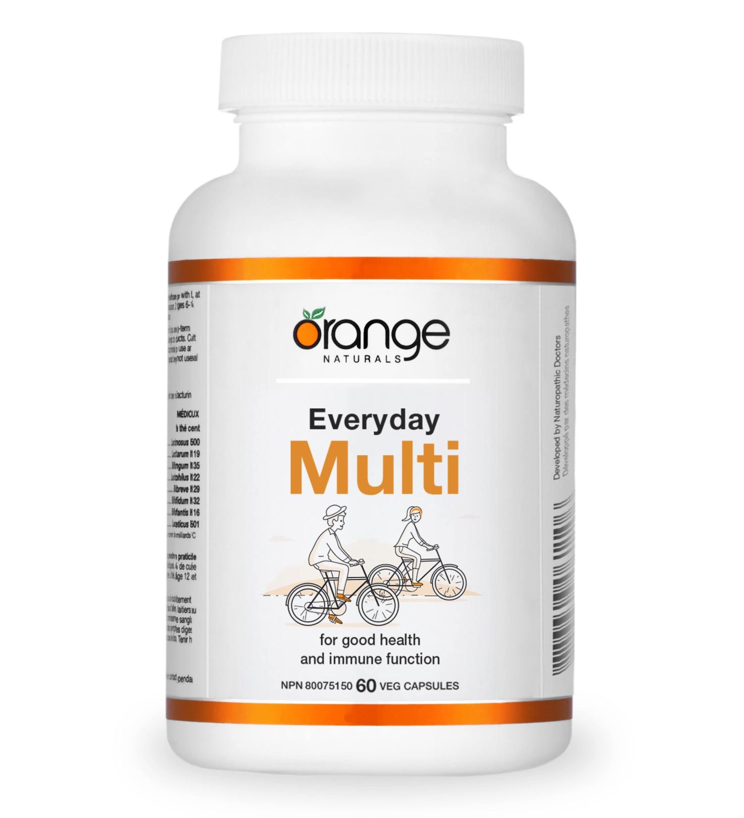 Orange Naturals - Everyday Multi - 60 Capsules - Immune Support Supplement - Multivitamin for Men & Women - Multi Antioxidant Supplement - Healthy Bones Healthy Teeth Healthy Eyes and Energy Support - Buy Online on SooperMarket.com