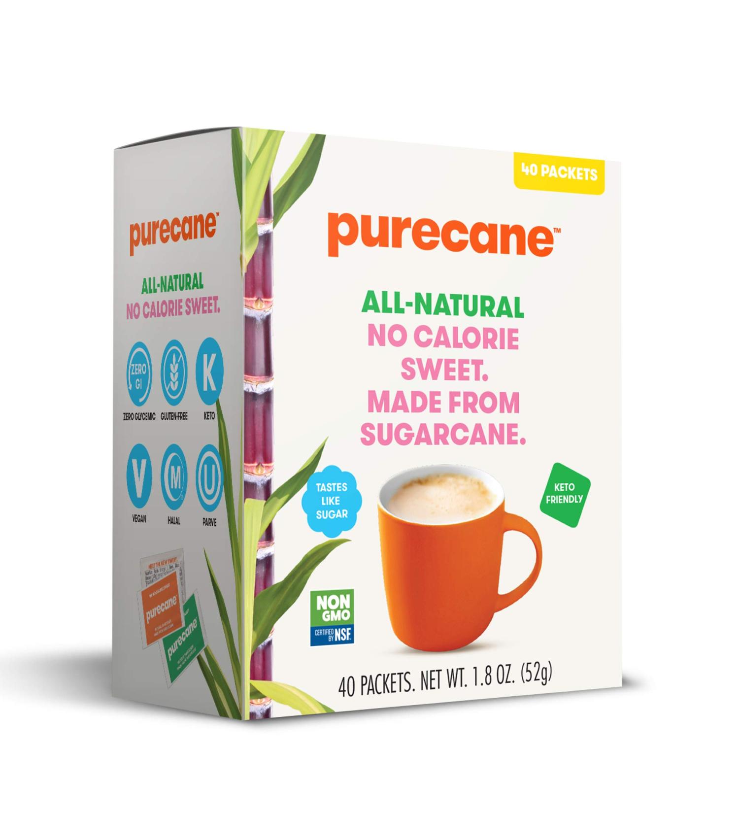 Purecane No Calorie Sweetener - 40 Packets | Zero Calorie Sugar Substitute - Buy Online on SooperMarket.com