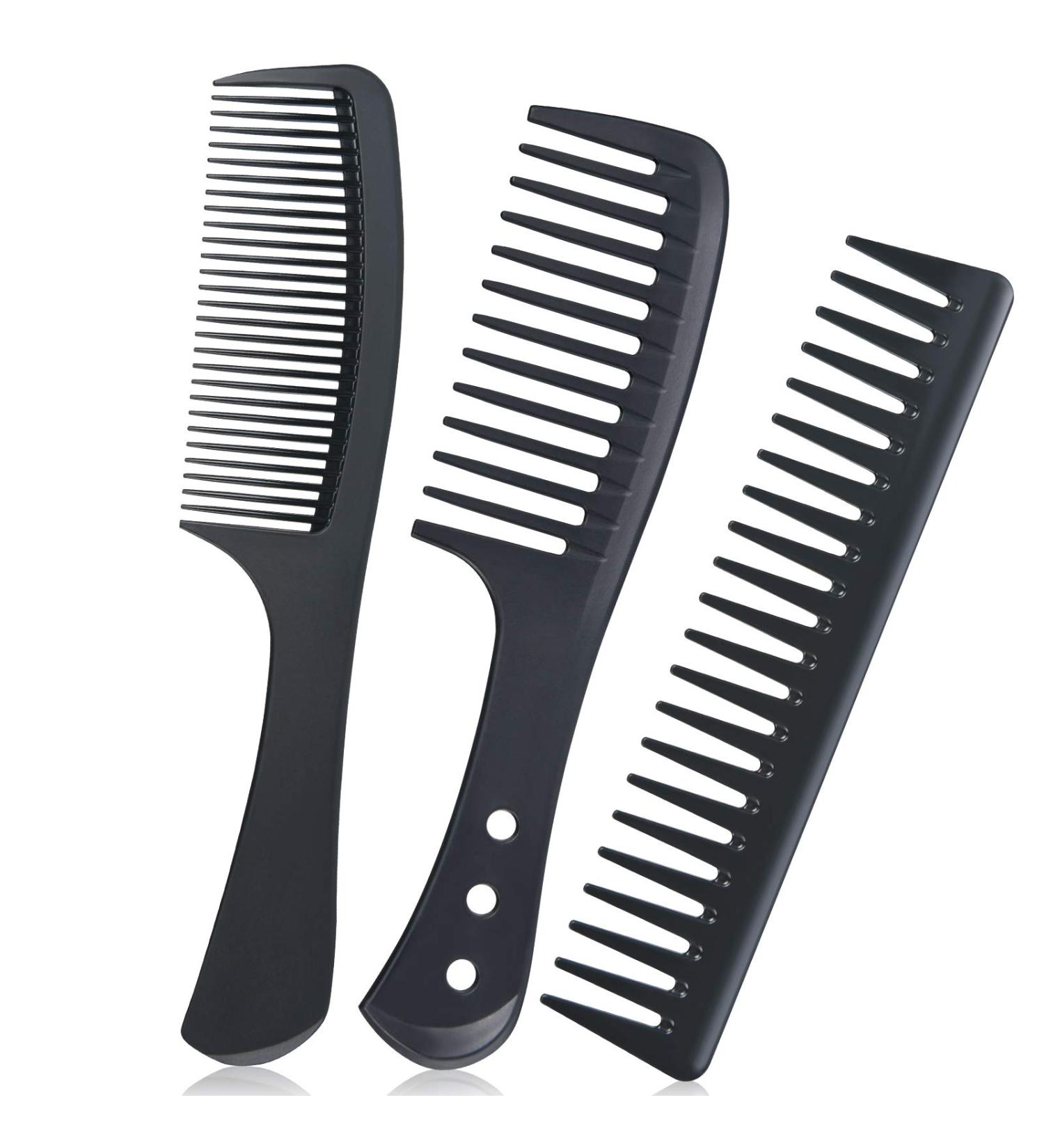 URAQT Hairdressing Combs Set 3 Pack Wide Tooth Combs Heat Resistant Anti-static Carbon Hair Brush Hair Comb for Long Wet or Curly Hair Detangling Wide Tooth Comb Set - Buy Online on SooperMarket.com
