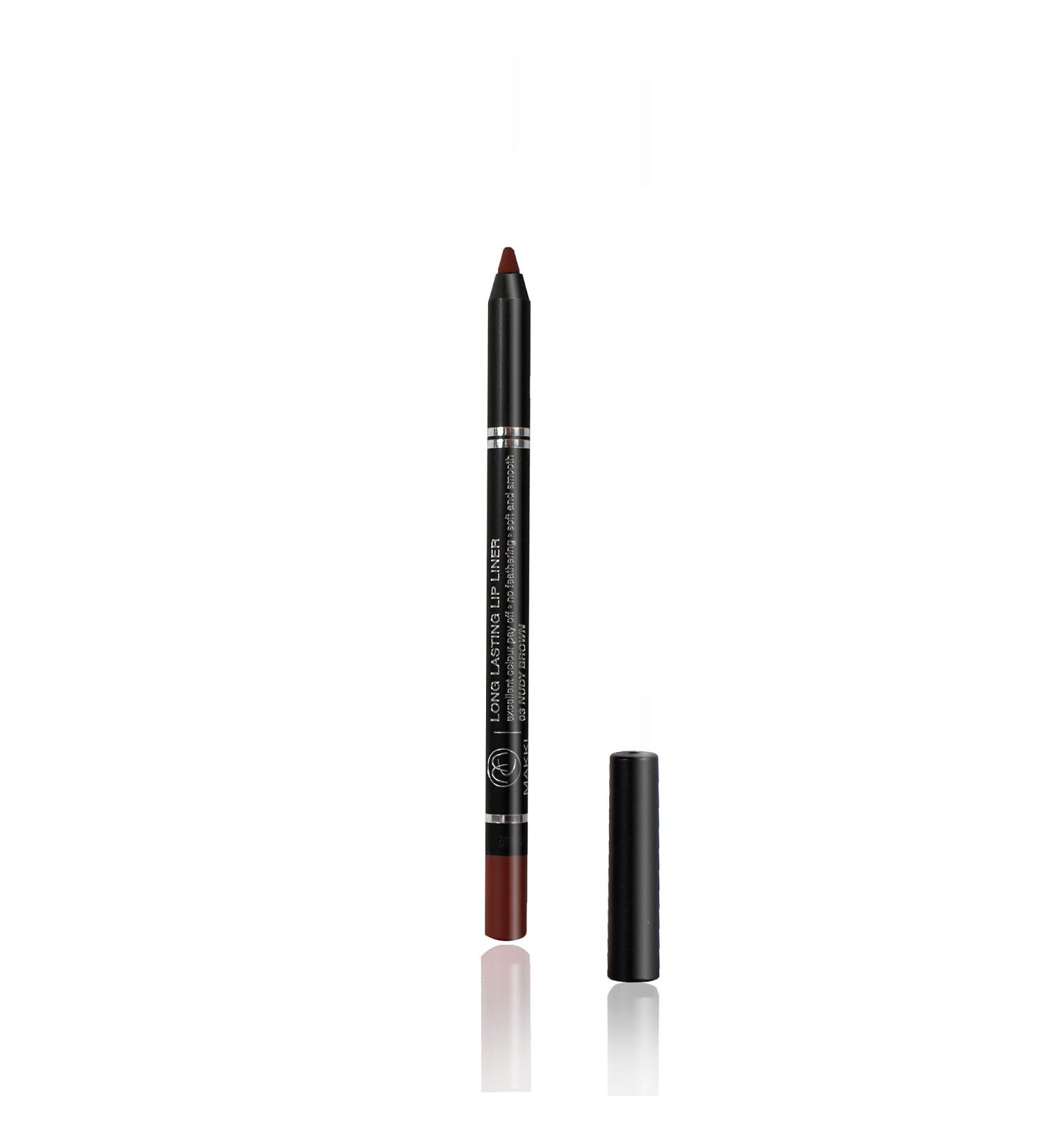 Nudy Brown Makki Long Lasting Lip Liner - Intense Color, Creamy Glide Pencil for Smooth, Feather-Free Application - 03 Nudy Brown - Buy Online on SooperMarket.com