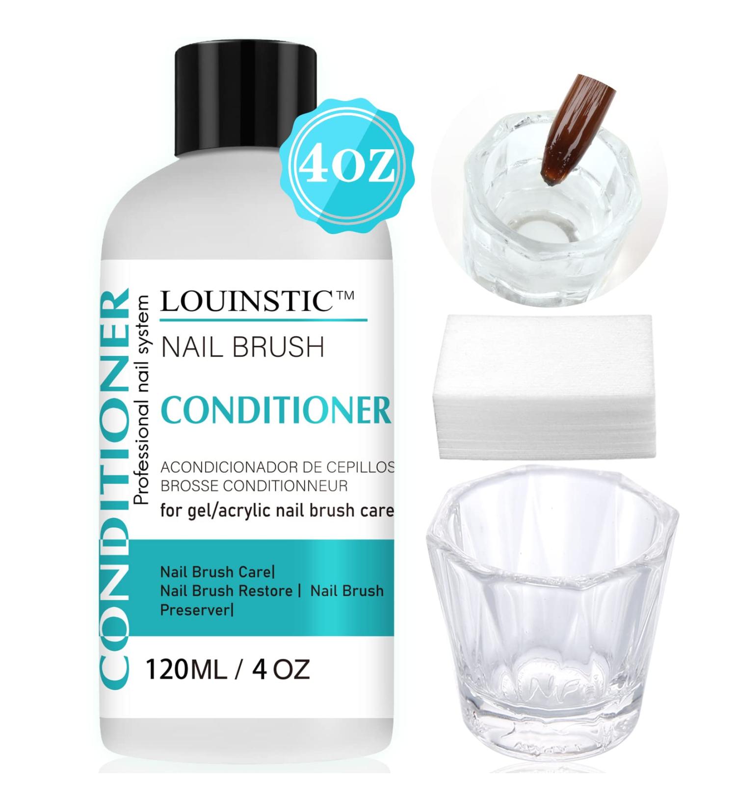 LOUINSTIC Acrylic Nail Brush Cleaner - 4 OZ | Clean Gel/Acrylic Nail Brushes & Art Tools - Buy Online on SooperMarket.com