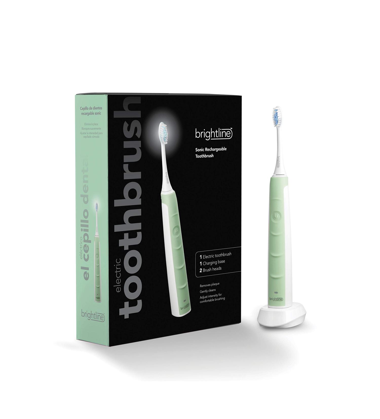Brightline Rechargeable Sonic Electric Toothbrush ADA Accepted | Adjustable Intensity & Timer | Mint Green - 1 Count - Buy Online on SooperMarket.com