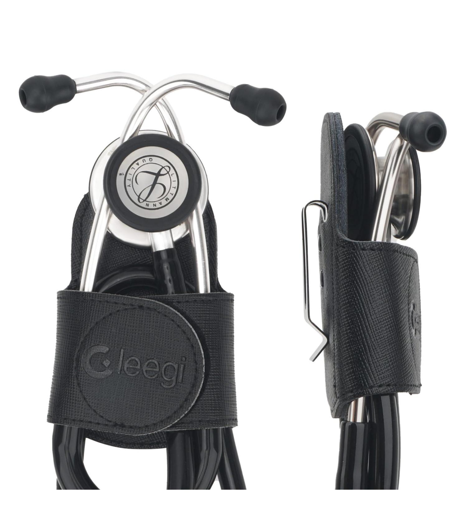 Premium Genuine Leather Stethoscope Holder Clip - Universal Fit for ADC MDF Littmann & More - Perfect for Physicians Nurses EMTs & Medical Students - Buy Online on SooperMarket.com