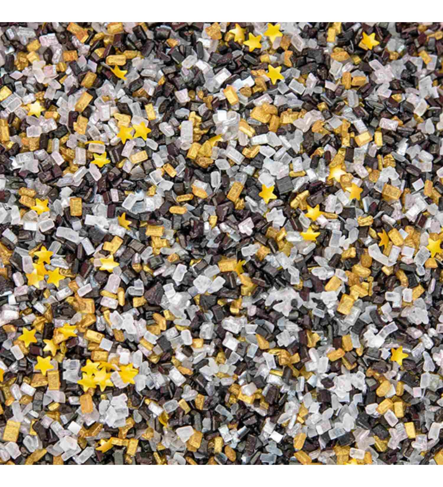 New Years Sprinkles for Cookie Decorating Fancy Sanding Sugar Sprinkles for Cake Decorating Edible Cake Decorations Ice Cream Toppings Cake Sprinkles in White Silver Black Gold Sprinkles for Baking Ball Drop - Buy Online on SooperMarket.com