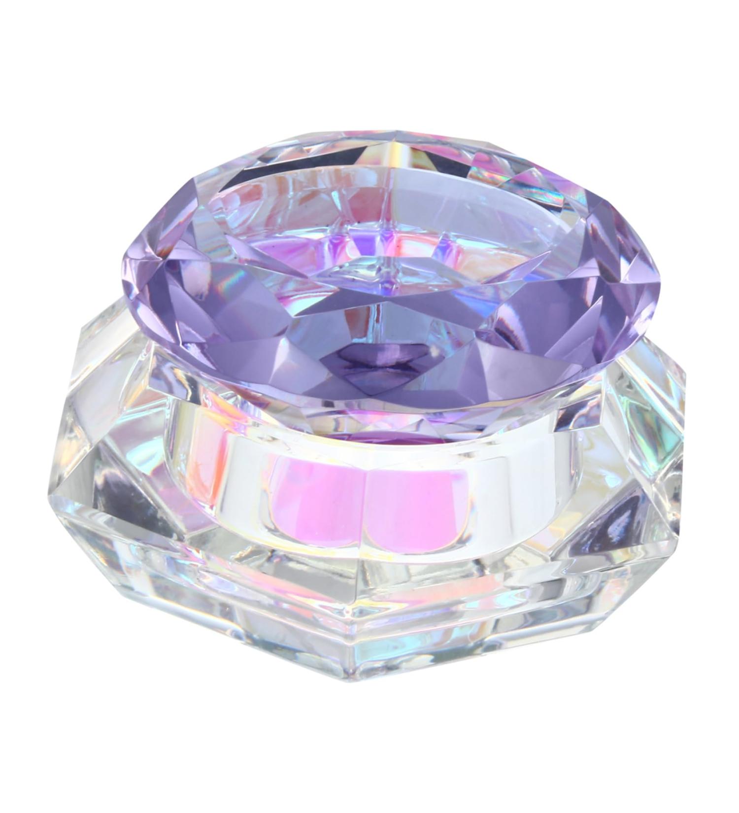 minkissy Nail Art Crystal Cup Cosmetics Cover Glass Purple Manicure 6.5x8cm Purple - Buy Online on SooperMarket.com
