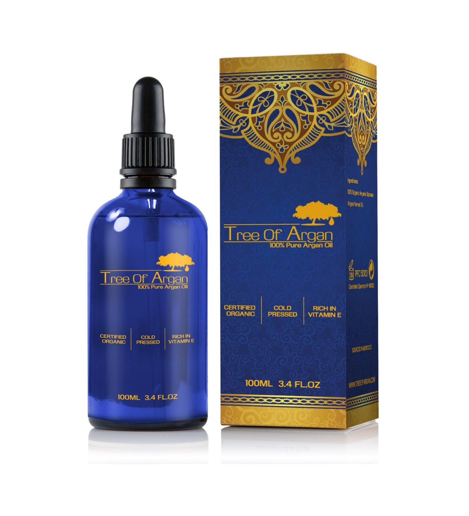 Tree of Argan Pure Argan Oil 100ml - High Quality Natural Moisturizer for Skin Hair & Nails - Rich in Vitamin E - Buy Online on SooperMarket.com