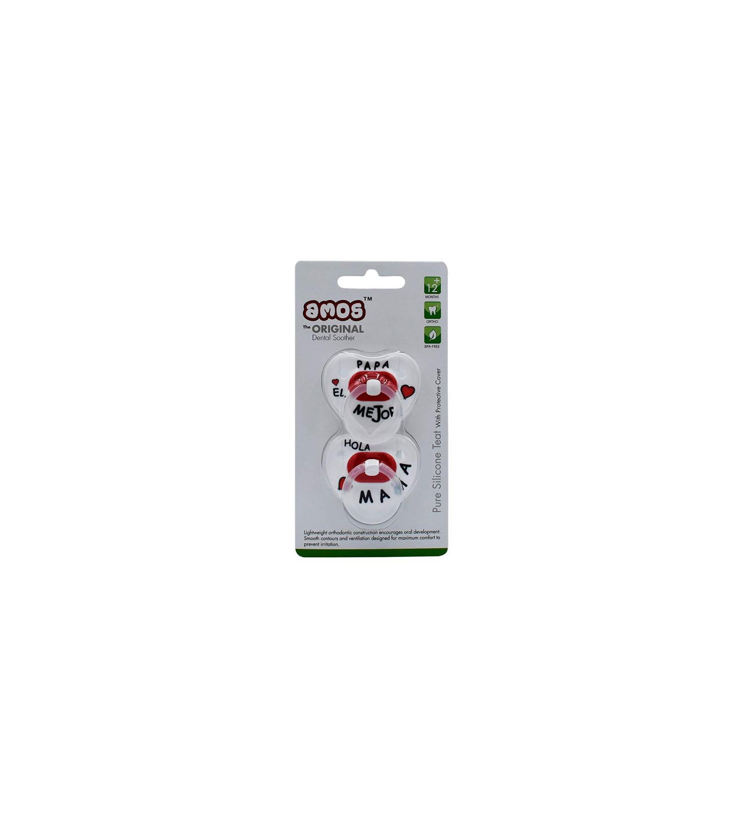Amos Schnuller-Pack Papa Mama Latex | Premium Baby Pacifier Set - International Shipping Available - Buy Online on SooperMarket.com