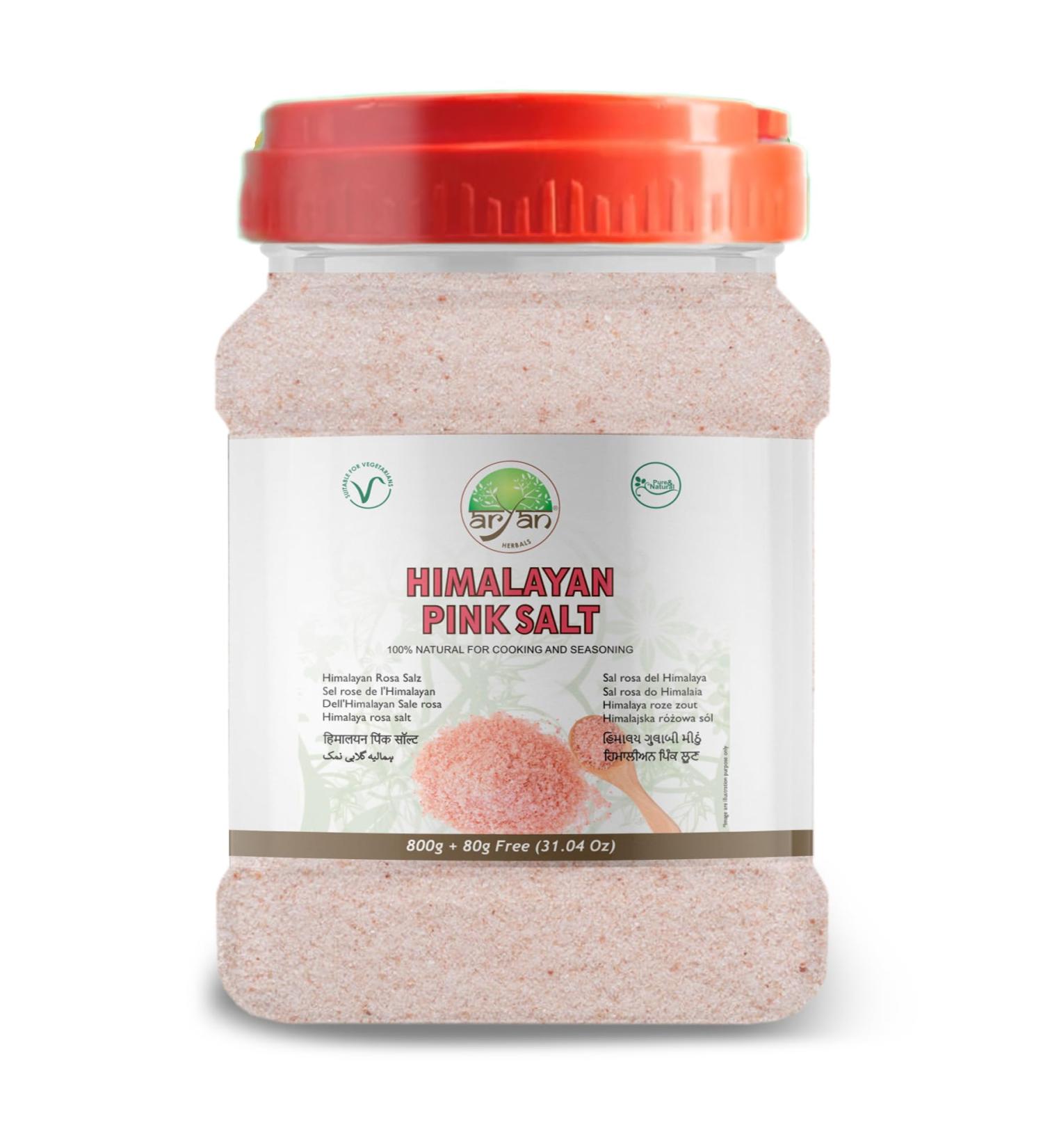 Aryan Herbals Himalayan Pink Salt (Medium) 800 GM 100% Natural & Pure Vegan & Gluten Free Unrefined & Non Iodized - Buy Online on SooperMarket.com