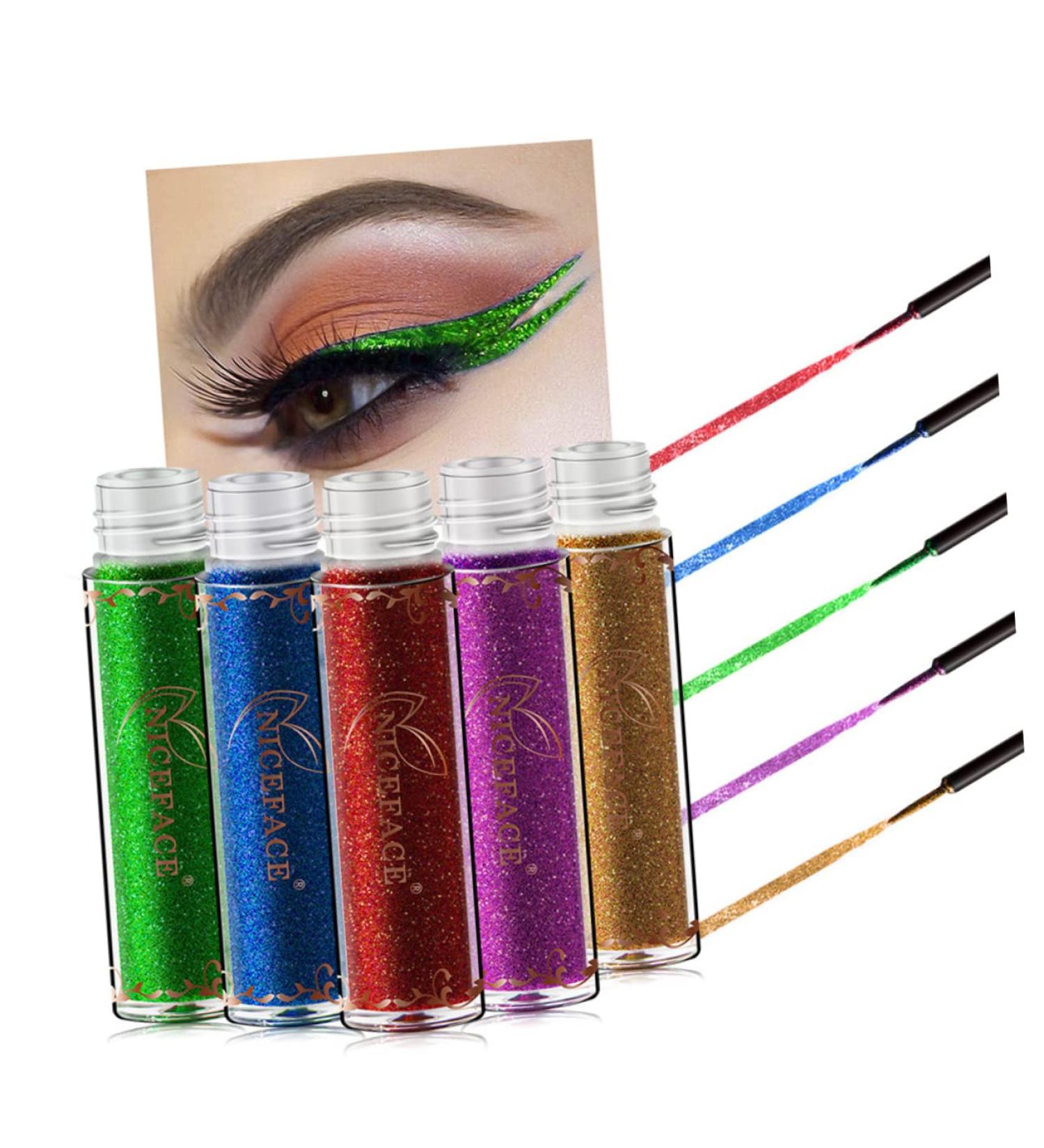 Mikinona Liquid Eyeliner Liquid Glitter Eyeshadow Colored Colorful Eyeliner Pen Eye Shadow Miss Metal Flash 1 count (Pack of 1) 10 - Buy Online on SooperMarket.com