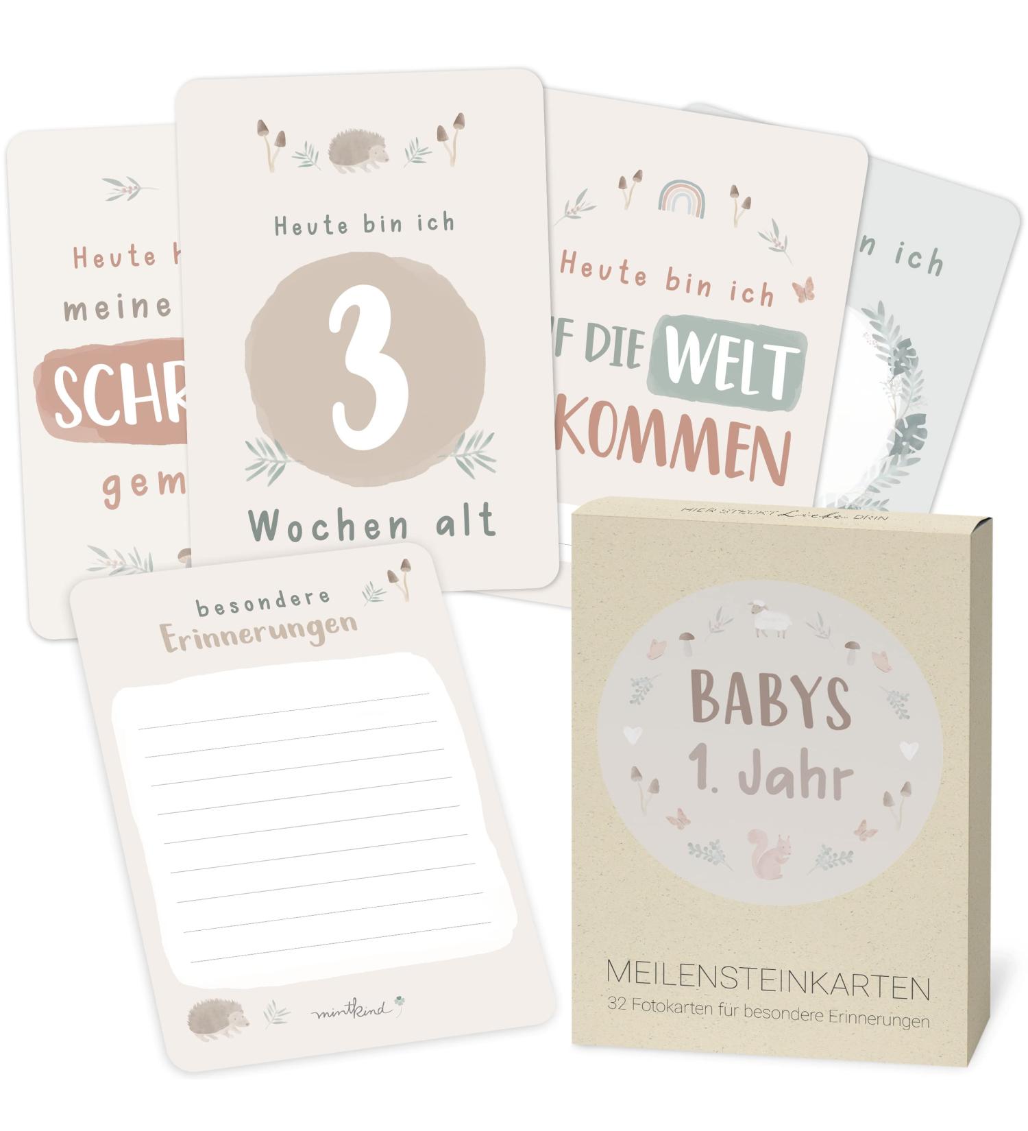 Mintkind Baby Milestone Cards | 32 Magical Monthly Photo Cards for Boys & Girls | Perfect Gift for Newborns - Buy Online on SooperMarket.com