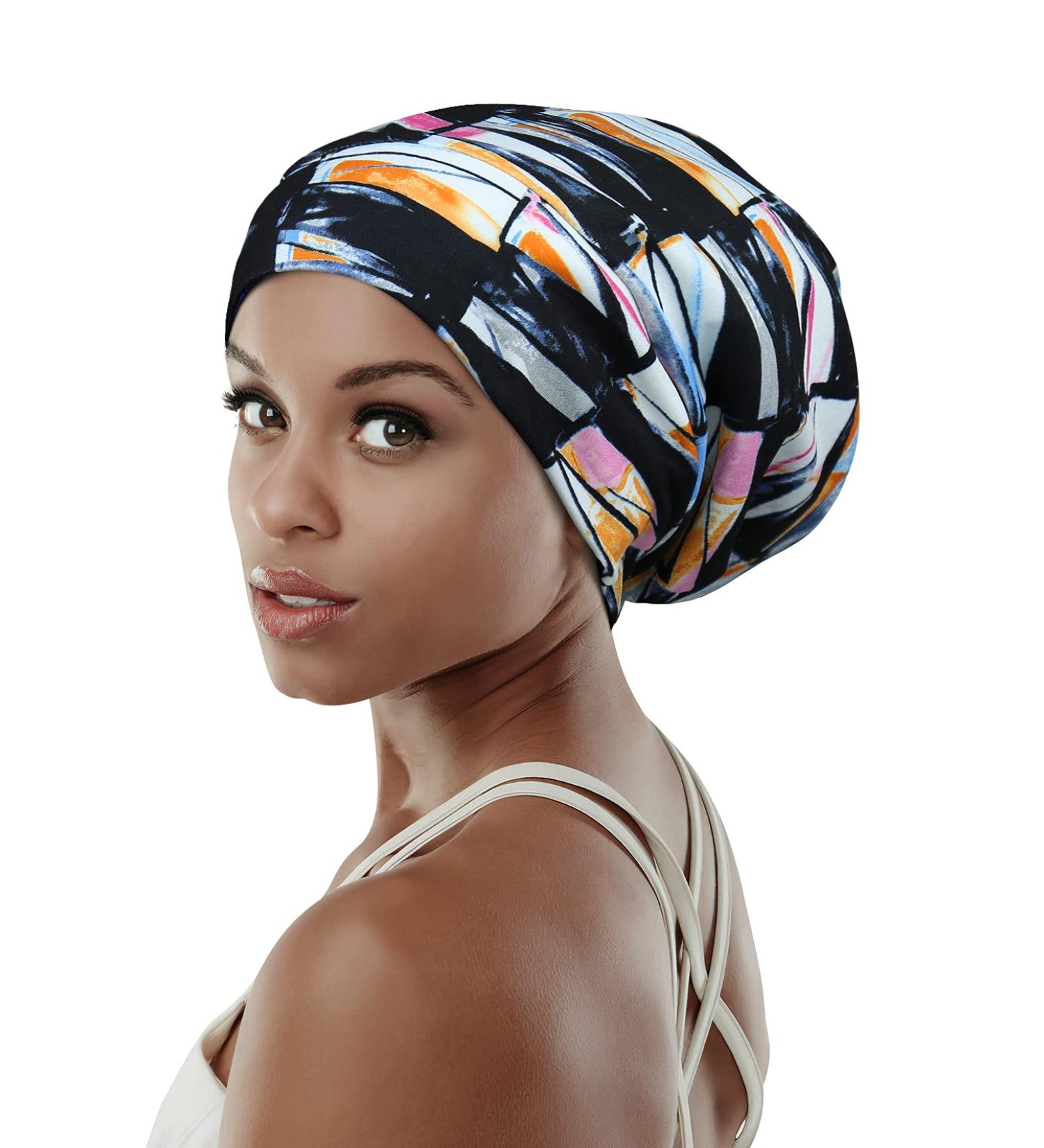 Elegant Black Beanie Turbans & Bonnets for Frizzy Hair - Perfect for Women - Buy Online on SooperMarket.com