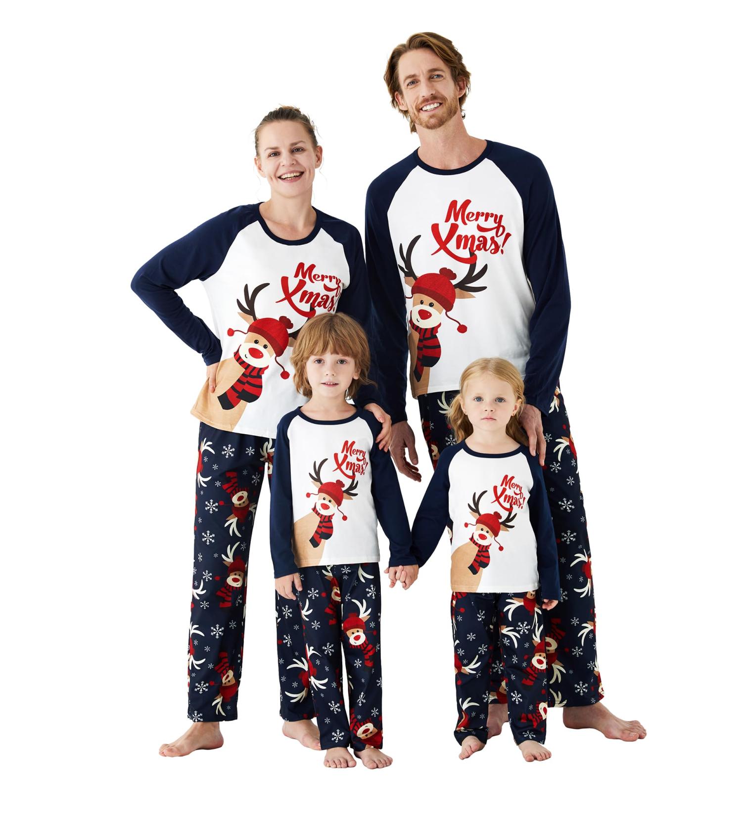 PatPat Family Matching Christmas Pajamas Set - Tree Snowflake & Letters Print Sleepwear in Dark Blue | Xmas Outfits for Women - Buy Online on SooperMarket.com