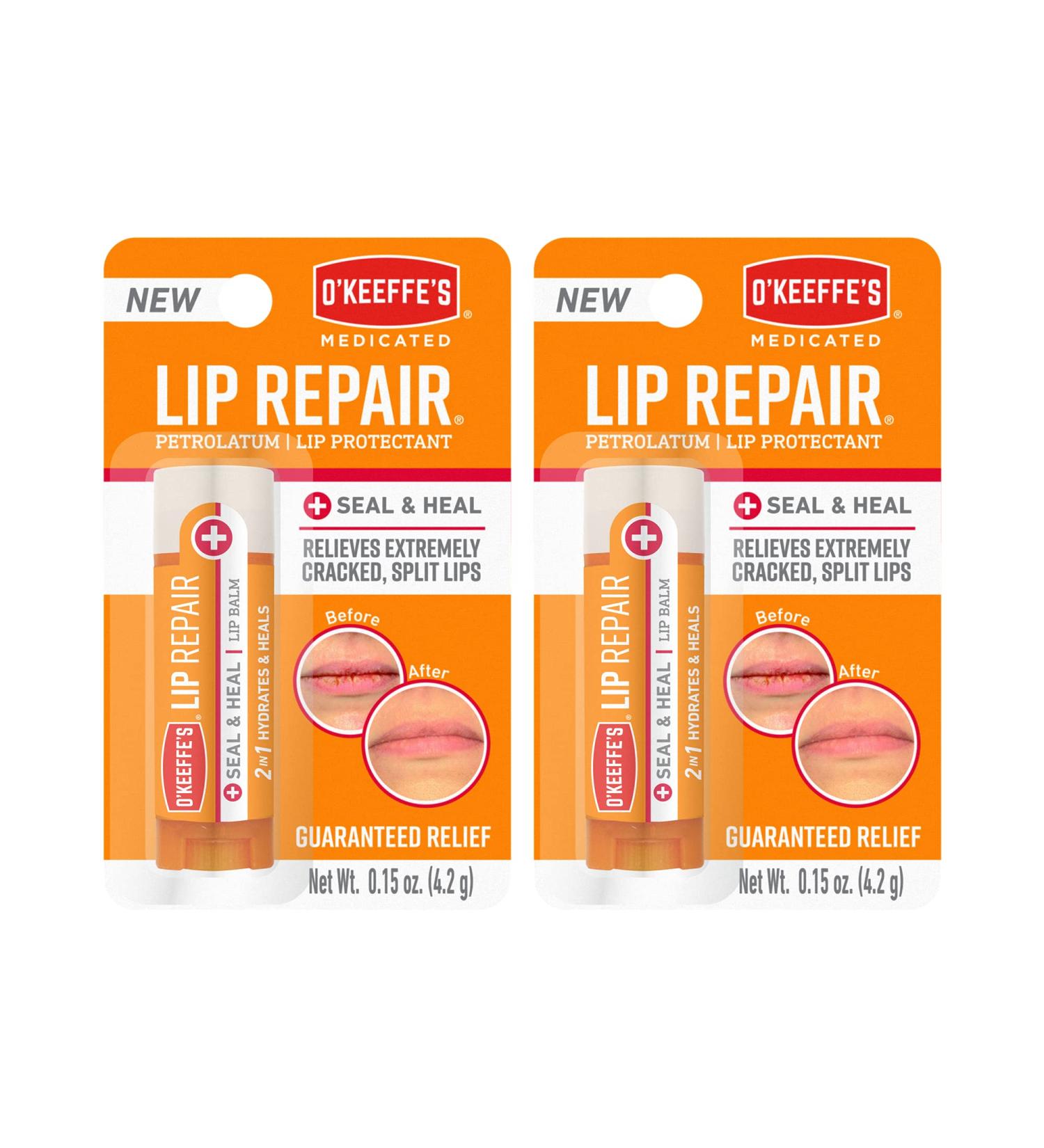 O'Keeffe's Medicated Lip Repair Stick (Pack of 2) | Lip Protectant for Seal & Heal - Buy Online on SooperMarket.com