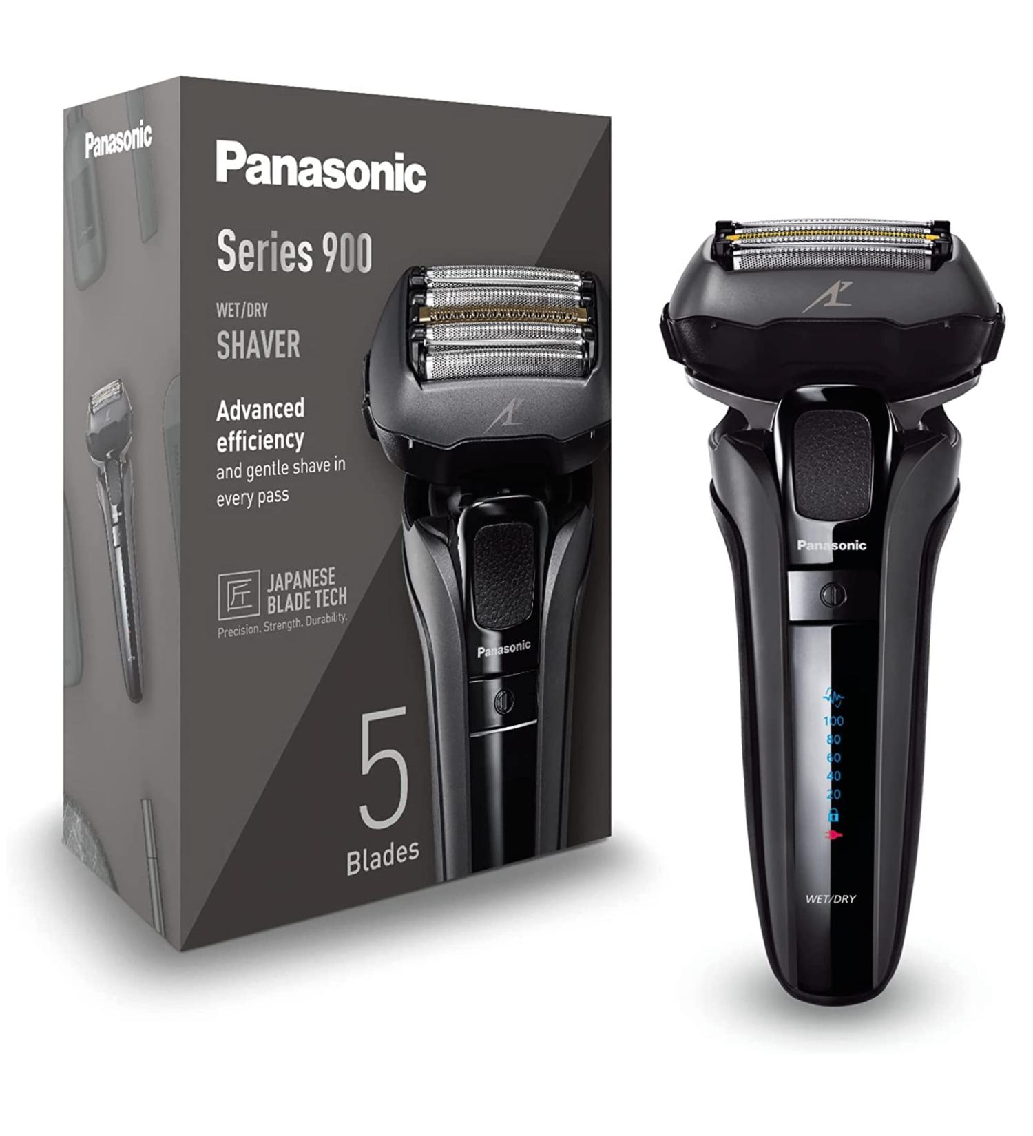 Buy Panasonic Series 900 ES-LV6U Premium Wet & Dry Razor for Men | 5-Blade Shearing Head Linear Motor Beard Sensor | Matte Black - International Shipping Available - Buy Online on SooperMarket.com