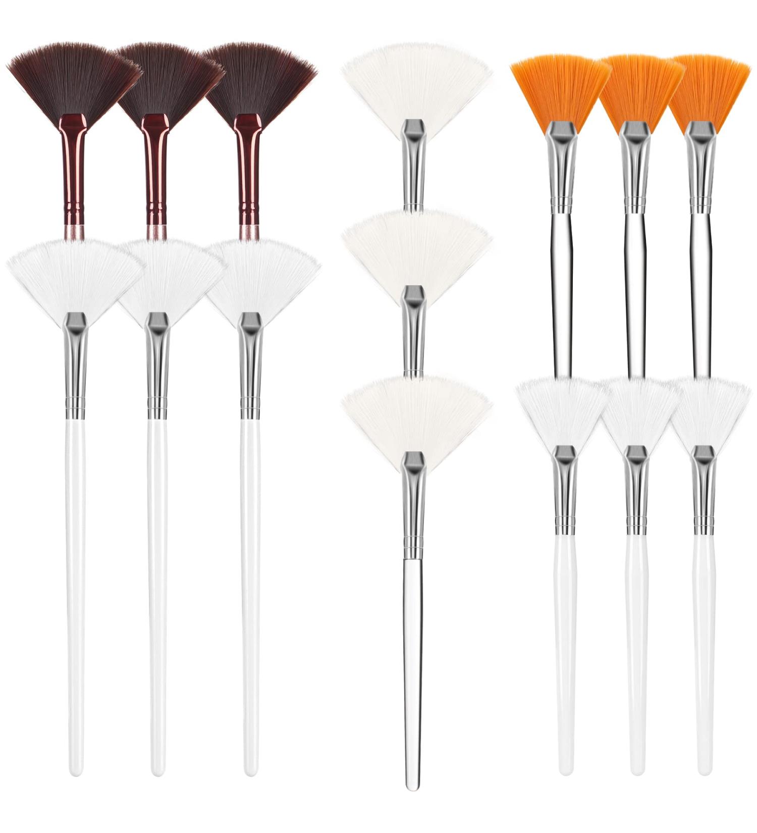 15PCS Facial Brushes Fan Mask Brushes - Soft Facial Applicator Tools for Peel Glycolic Mask Makeup - Buy Online on SooperMarket.com