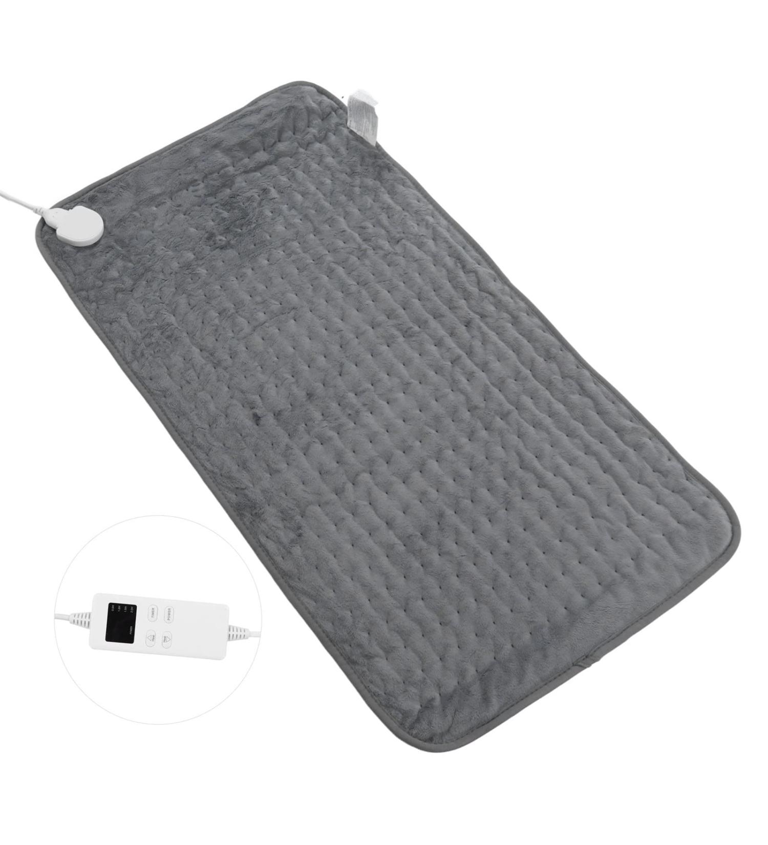 Plplaaoo Electric Heating Blanket - 6 Heat Settings for Cramps & Pain Relief | Underbed Thermal Blanket | Gray - Perfect for Winter - Buy Online on SooperMarket.com