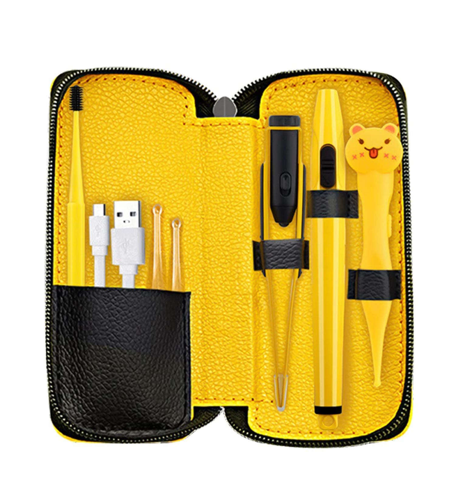 FRCOLOR Kids Ear Wax Pick Set - Cartoon Luminous Earwax Picker & Nose Clip for Safe Removal - Yellow 15.2x6.7cm - Buy Online on SooperMarket.com
