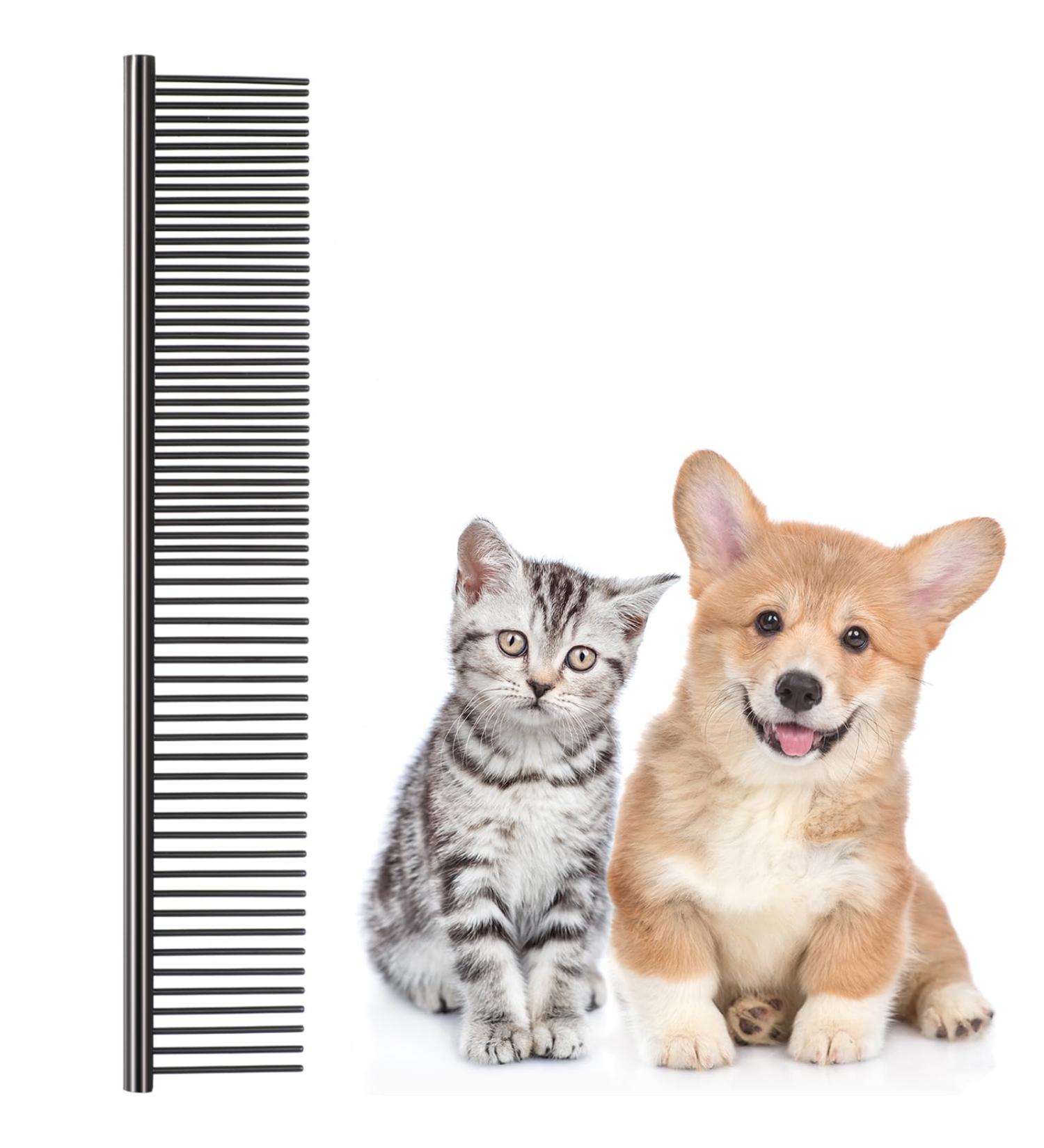 Boao Stainless Steel Pet Comb for Dogs & Cats - Perfect for All Sizes & Hair Types | Durable Rounded Teeth for Gentle Grooming - Buy Online on SooperMarket.com