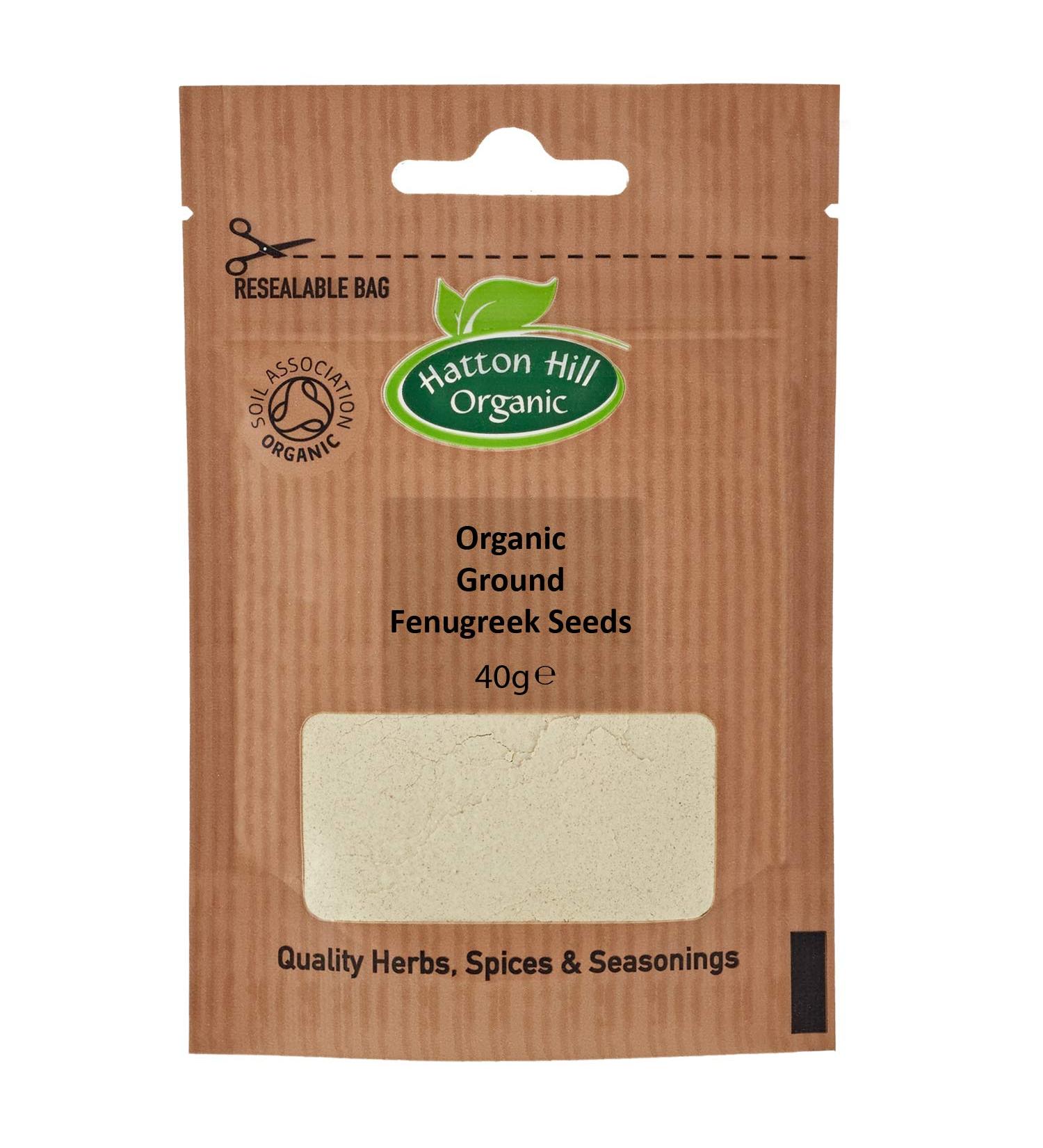 Organic Ground Fenugreek Seeds 40g - Hatton Hill Organic - High Quality Spices - Buy Online on SooperMarket.com