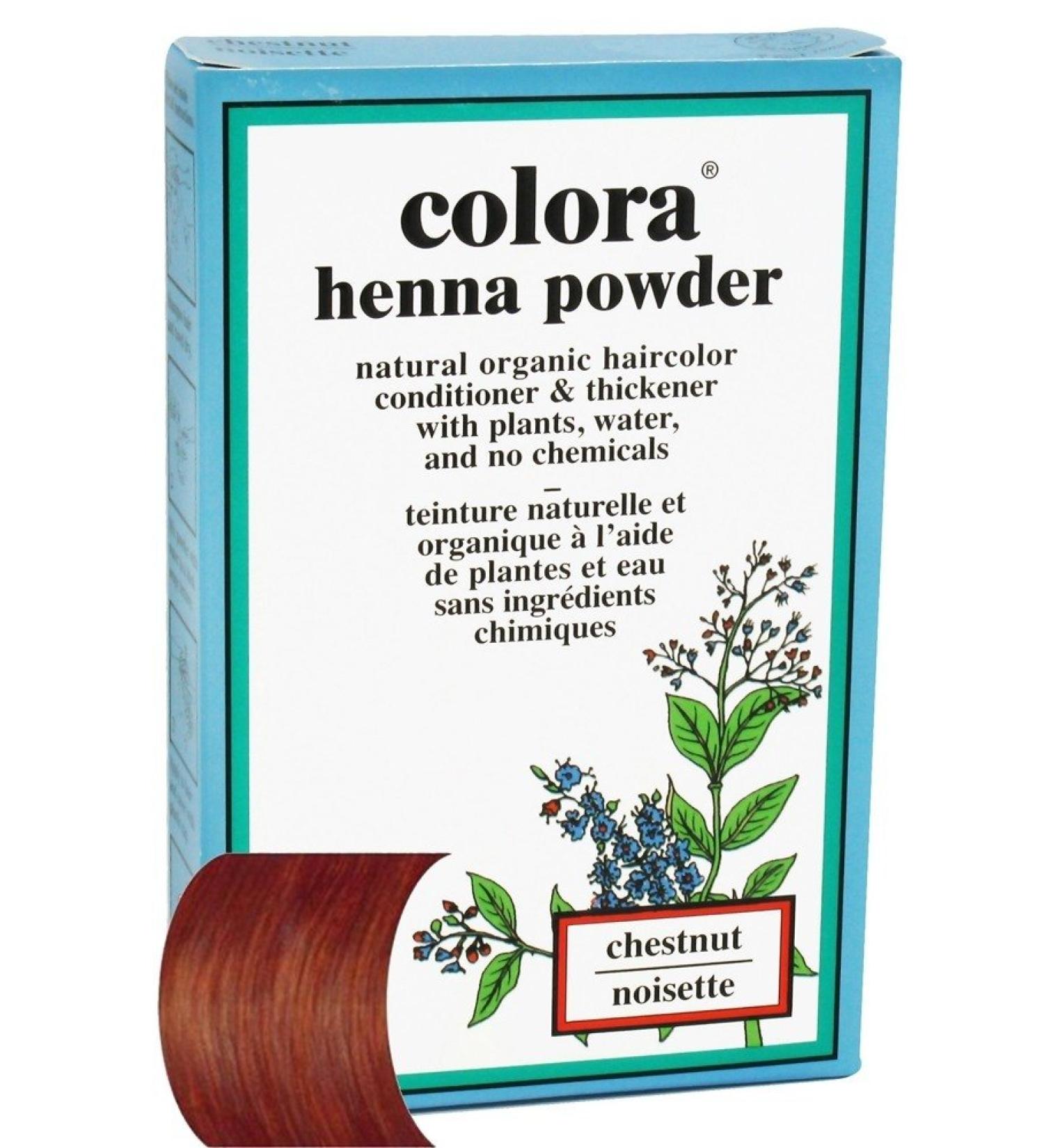 COLORA HENNA Chestnut 60g - Natural Hair Dye for Rich Long-Lasting Color - International Shipping Available - Buy Online on SooperMarket.com