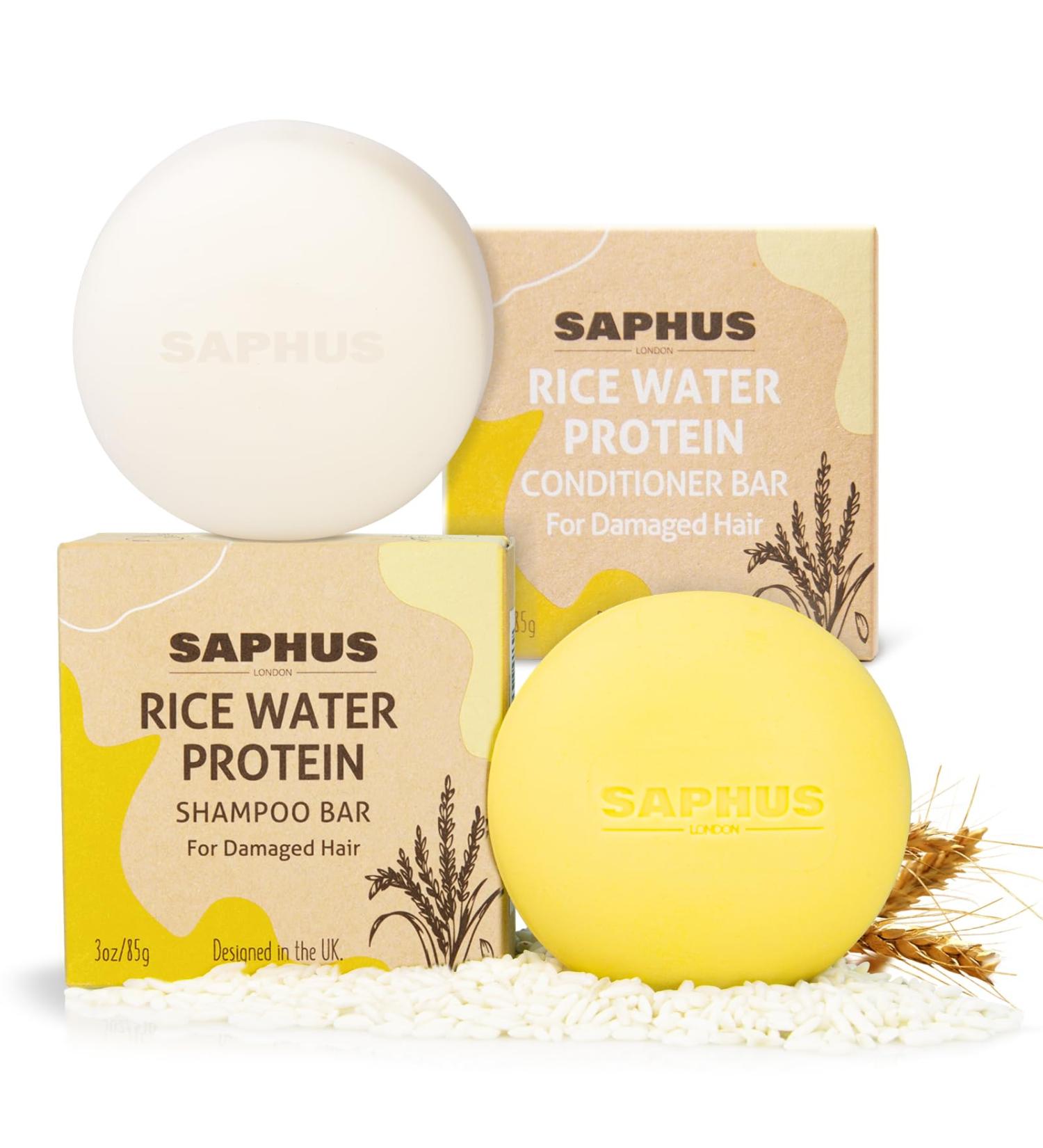 Rice Shampoo Bar & Conditioner Set | Natural Hair Growth & Strengthening | Paraben & Sulfate Free | Rice Water Infused | 2pc for Thinning Hair - Buy Online on SooperMarket.com