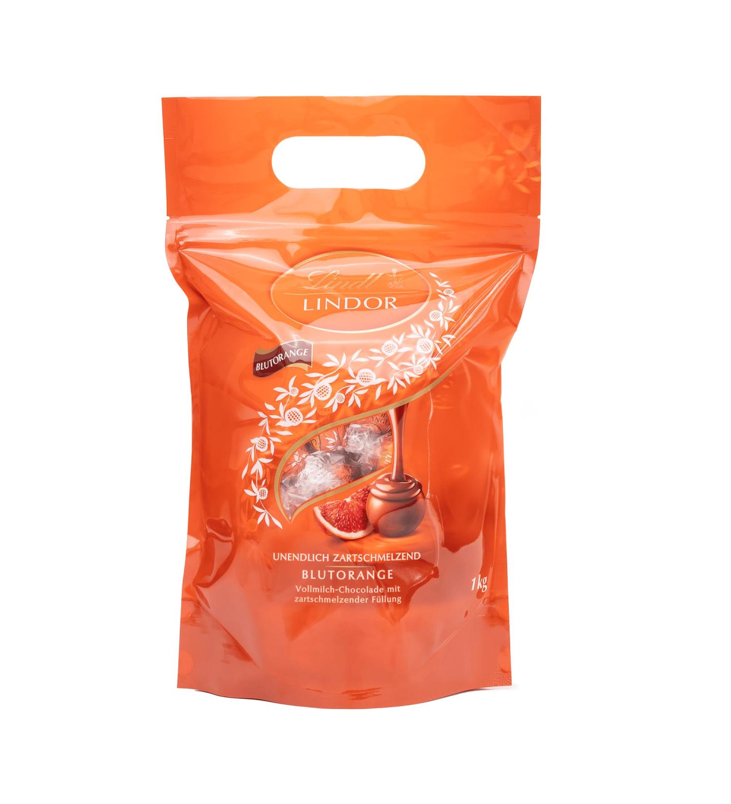 Buy Lindt Lindor Chocolate Balls Blood Orange 1kg | Resealable Large Pack | 80 Delicate Melting Chocolates | Perfect Gift - Buy Online on SooperMarket.com