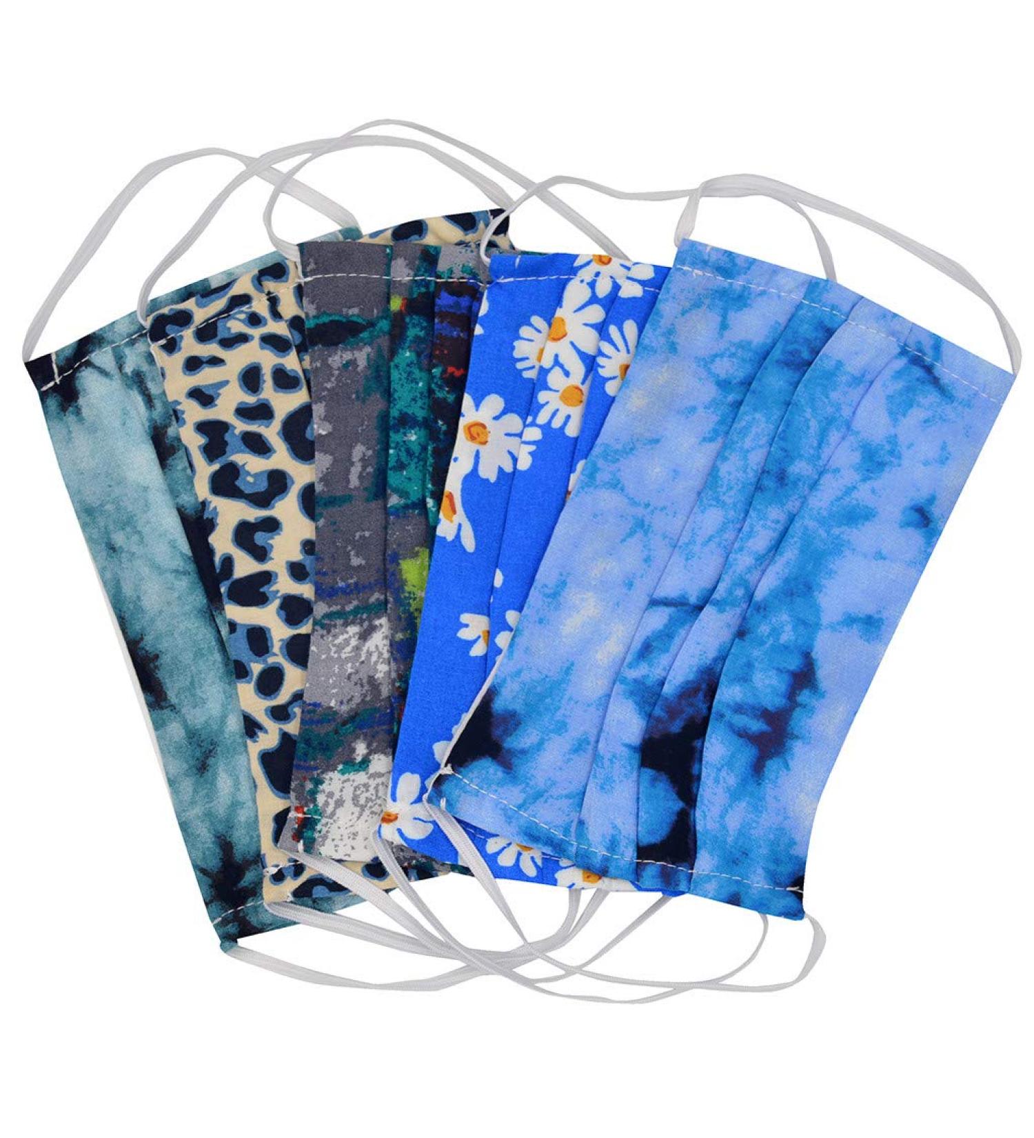 5 Pack Washable Reusable Floral Cotton Fabric Half Face Cover Unisex Mouth Covers Protection Face Mouth Face Caps Summer UPF50+ Sunscreen Breathable Bandana - Buy Online on SooperMarket.com