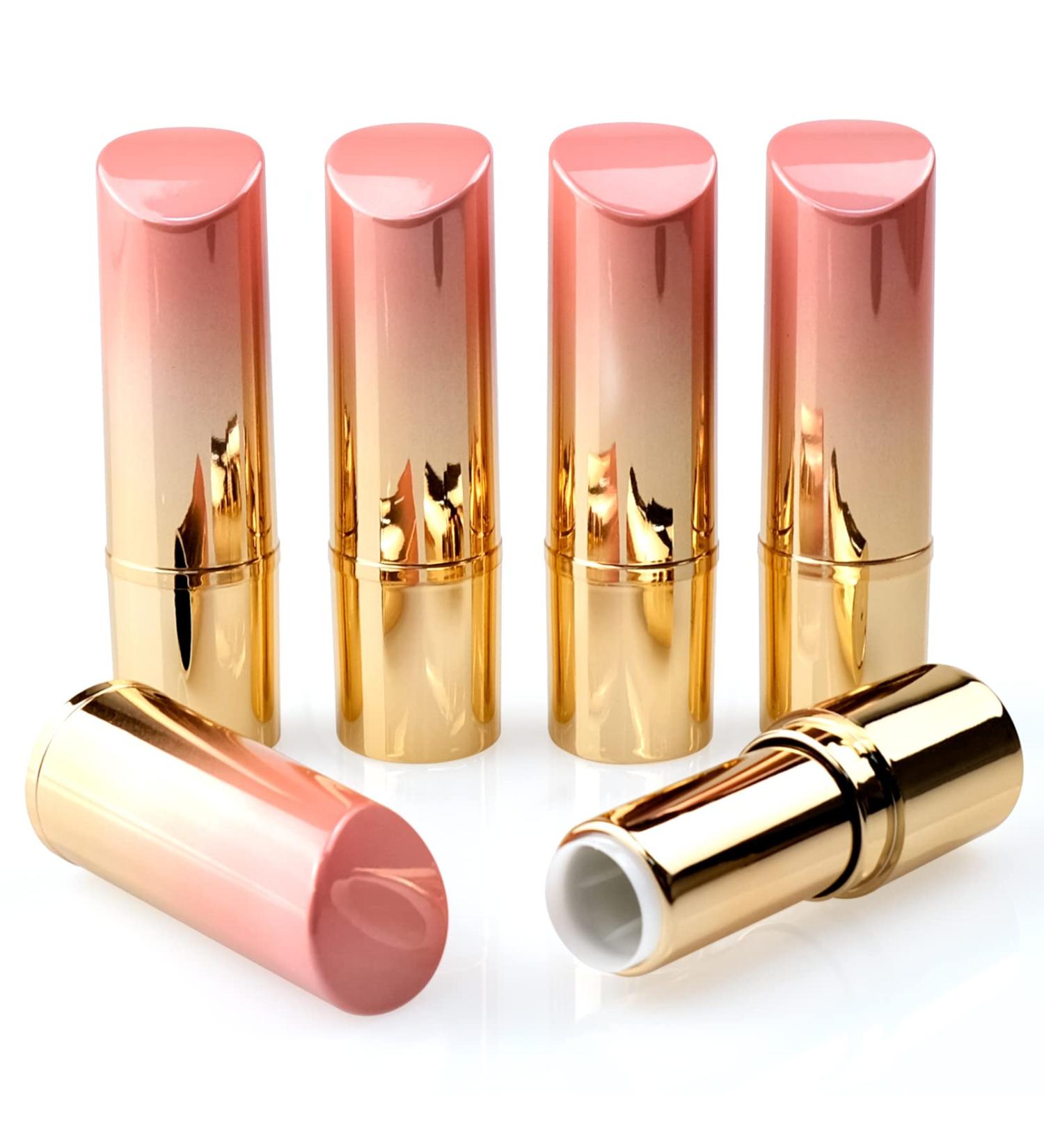 5-Piece 3.5g Gradient Pink Lipstick Tubes - Refillable DIY Lip Balm Containers - Buy Online on SooperMarket.com