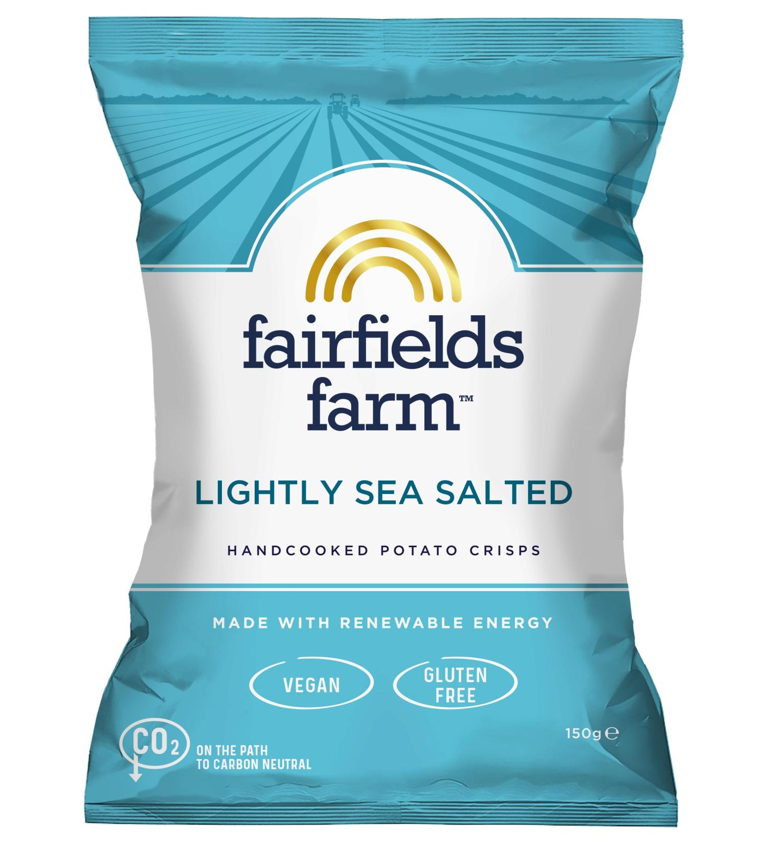 Fairfields Farm Crisps Lightly Sea Salted Hand Cooked Potato Crisps 150g | Pack of 10