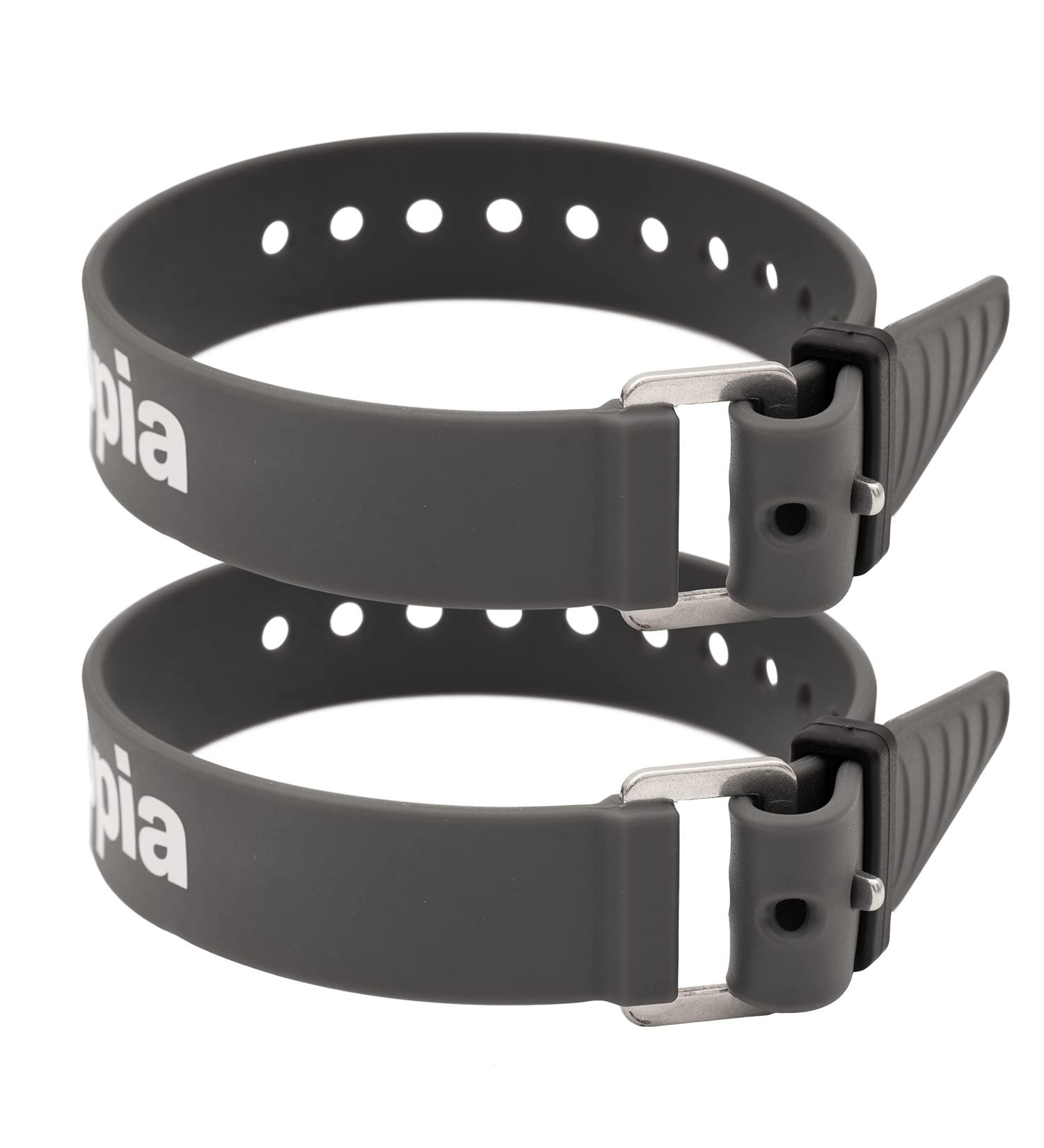 Appia Straps - 35cm Gray Tension Belts (2-Pack) with Strap Keeper for Bicycle Skiing and Camping - Durable TPU with Rust-Free Aluminum Buckle - Buy Online on SooperMarket.com