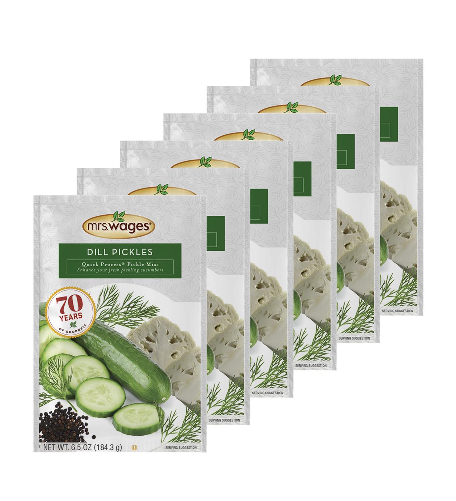 Mrs. Wages Quick Dill Pickle Mix for Fresh Cucumbers 6.5 Oz - Pack of 6 - Buy Online on SooperMarket.com
