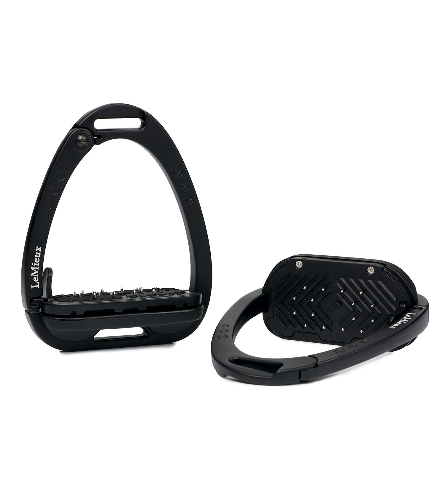 LeMieux Vector Control Stirrup - Black - Aviation Grade Aluminium - Lightweight - Ergonomic Footplate - Buy Online on SooperMarket.com