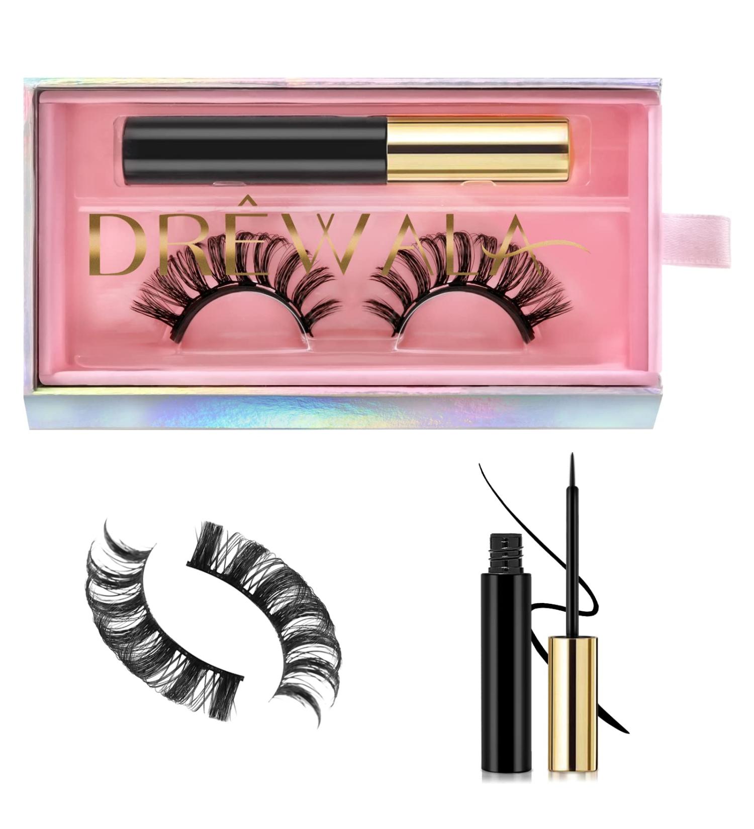 Magnetic Eyelashes with Eyeliner Kit - Natural Look Russian D Curl Faux Mink Lashes | Reusable & Easy to Remove - Buy Online on SooperMarket.com