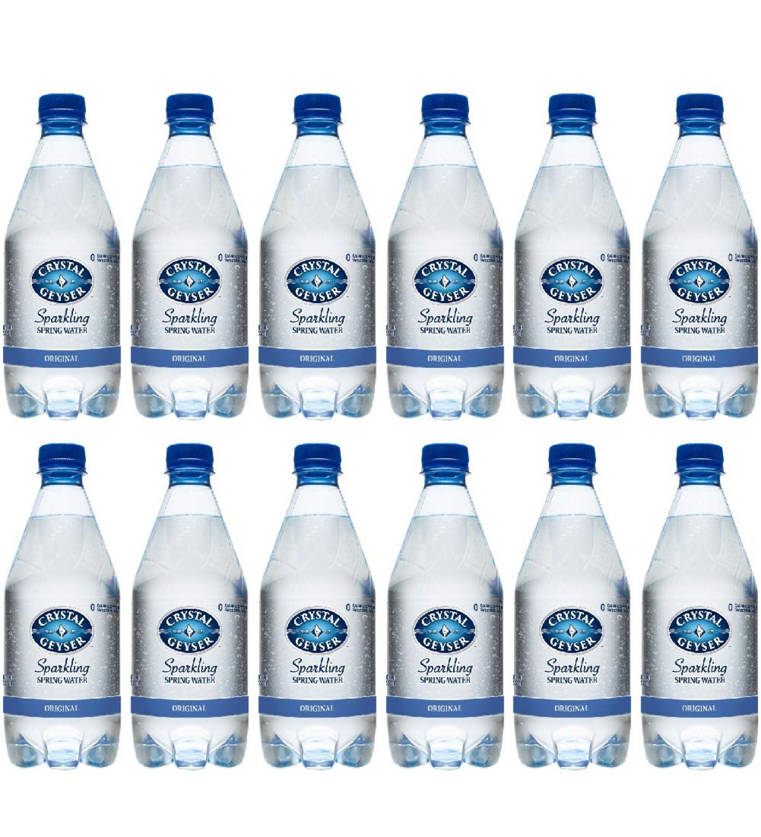 Crystal Geyser Natural Sparkling Spring Water 12 Pack - 18 oz Bottles | Carbonated, Non GMO, No Artificial Ingredients - Buy Online on SooperMarket.com