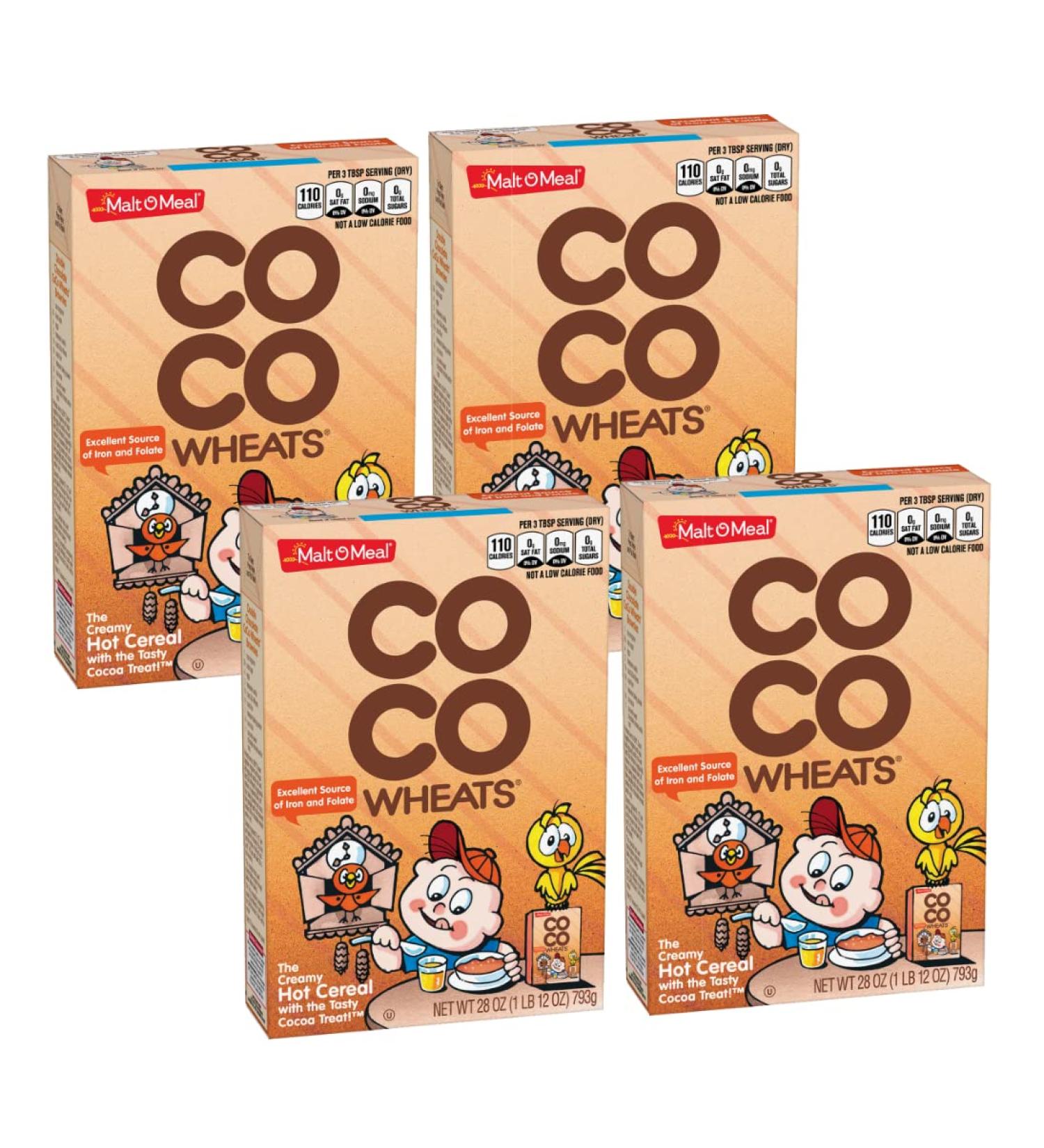 Malt-O-Meal Original Breakfast Cereal COCO Wheats Quick Cooking Kosher 28 Ounce Box Pack of 4 Coco Wheats 28 Ounce (Pack of 4) - Buy Online on SooperMarket.com