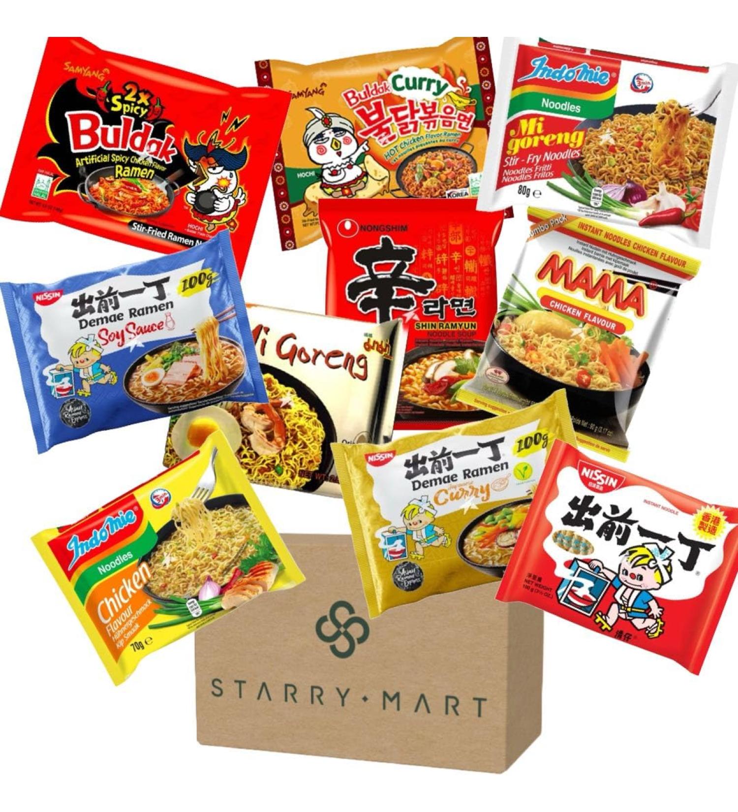 Samyang Nissin Indomie Nongshim & MAMA Asian Popular Brand Ramen Noodles Tasting Bundle (10 Packs 10 Different Flavours) - Buy Online on SooperMarket.com