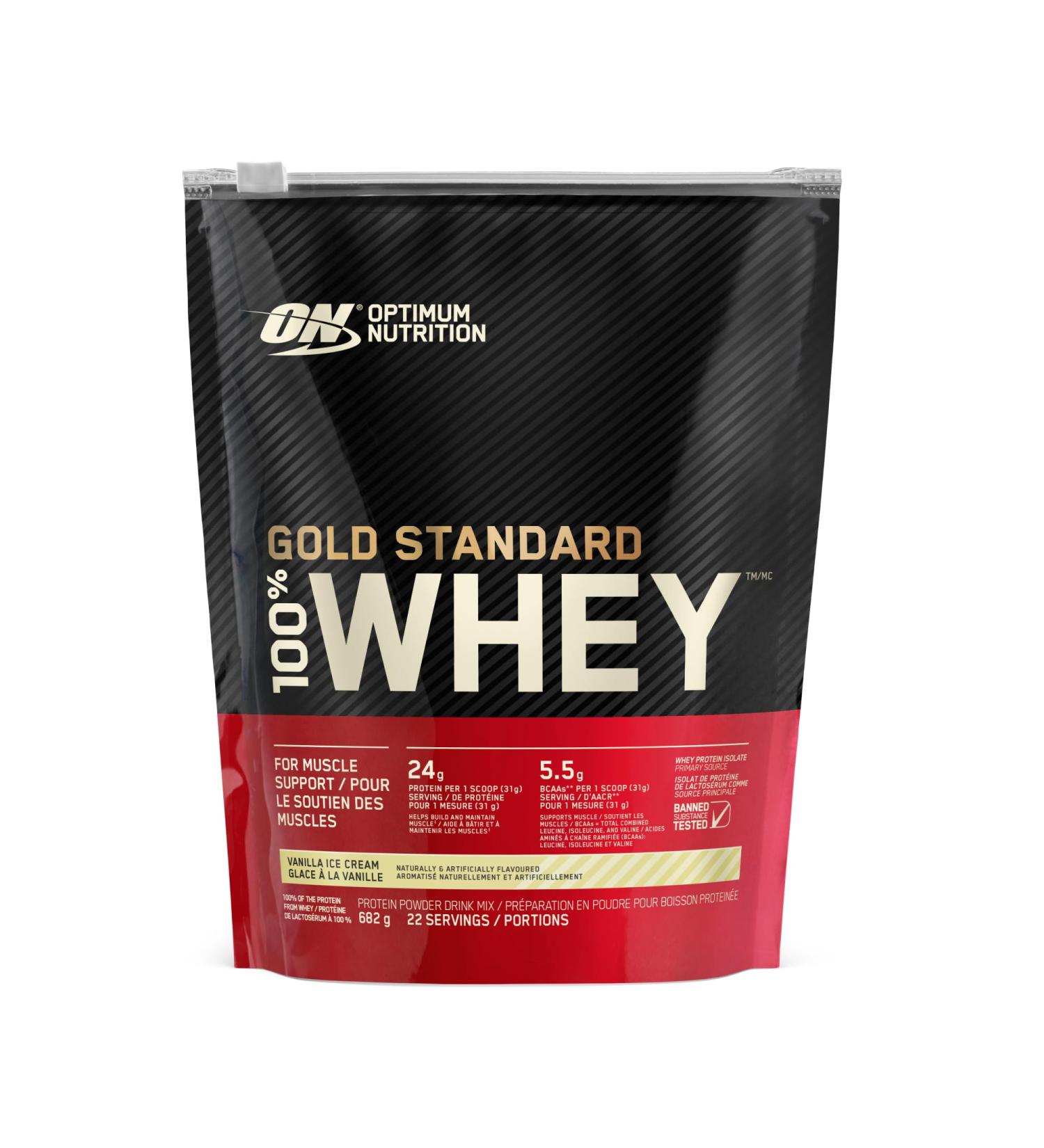 Optimum Nutrition Gold Standard 100% Whey Protein Powder 670g - Vanilla Ice Cream - 22 servings (packaging may vary) Vanilla Ice Cream 652.04 g (Pack of 1) - Buy Online on SooperMarket.com