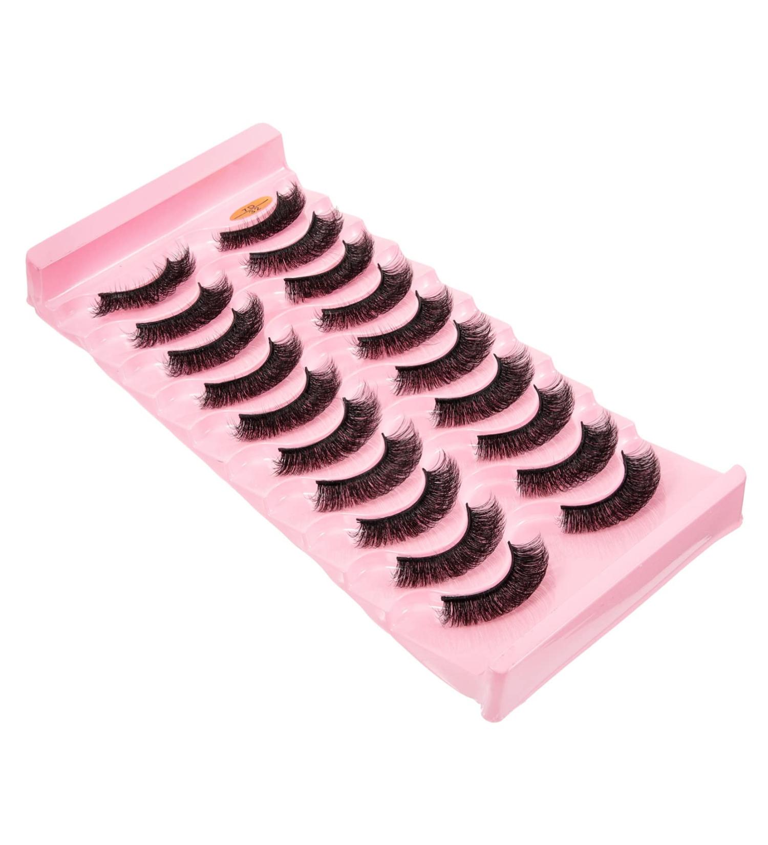 BCOATH 10 Pairs Fake Eyelashes False Lashes Natural Look Shower Glass Door Stoppers Women False Eyelashes Baby Dolls for Girls Lash Inserts Makeup False Eyelashes Fluffy Extend Fiber Miss - Buy Online on SooperMarket.com